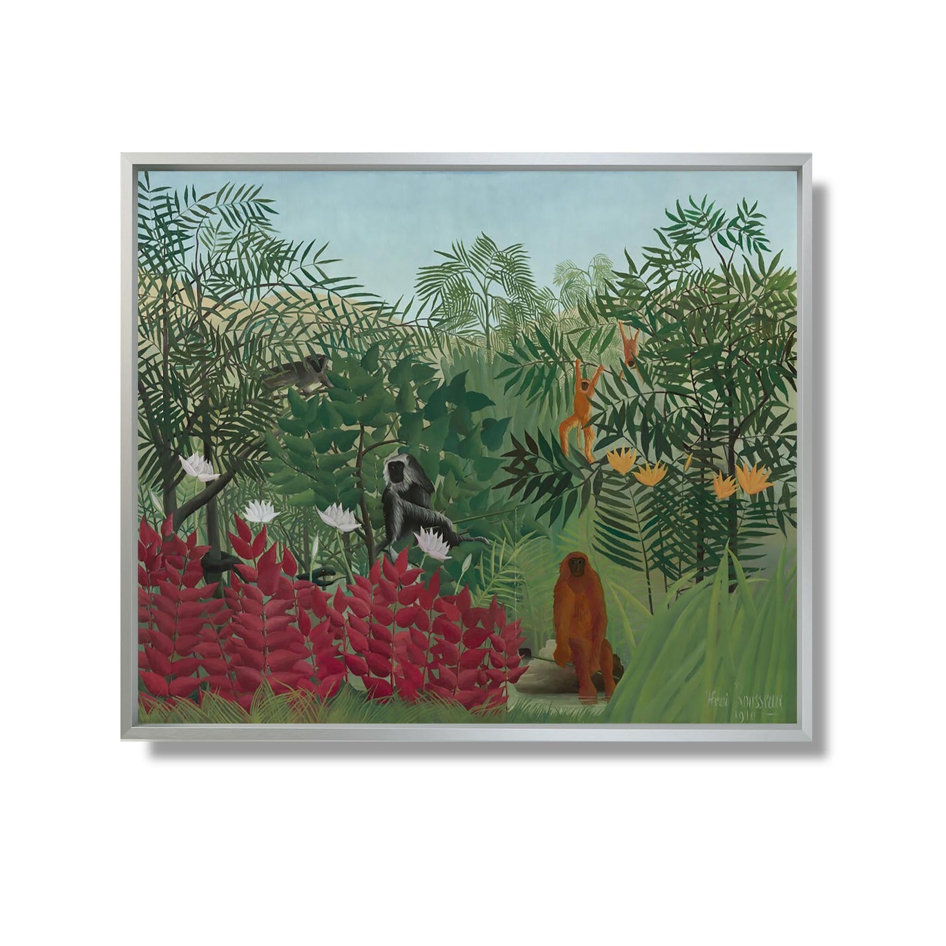 Forêt tropicale avec singes - Henri Rousseau - Reproduction Peinture