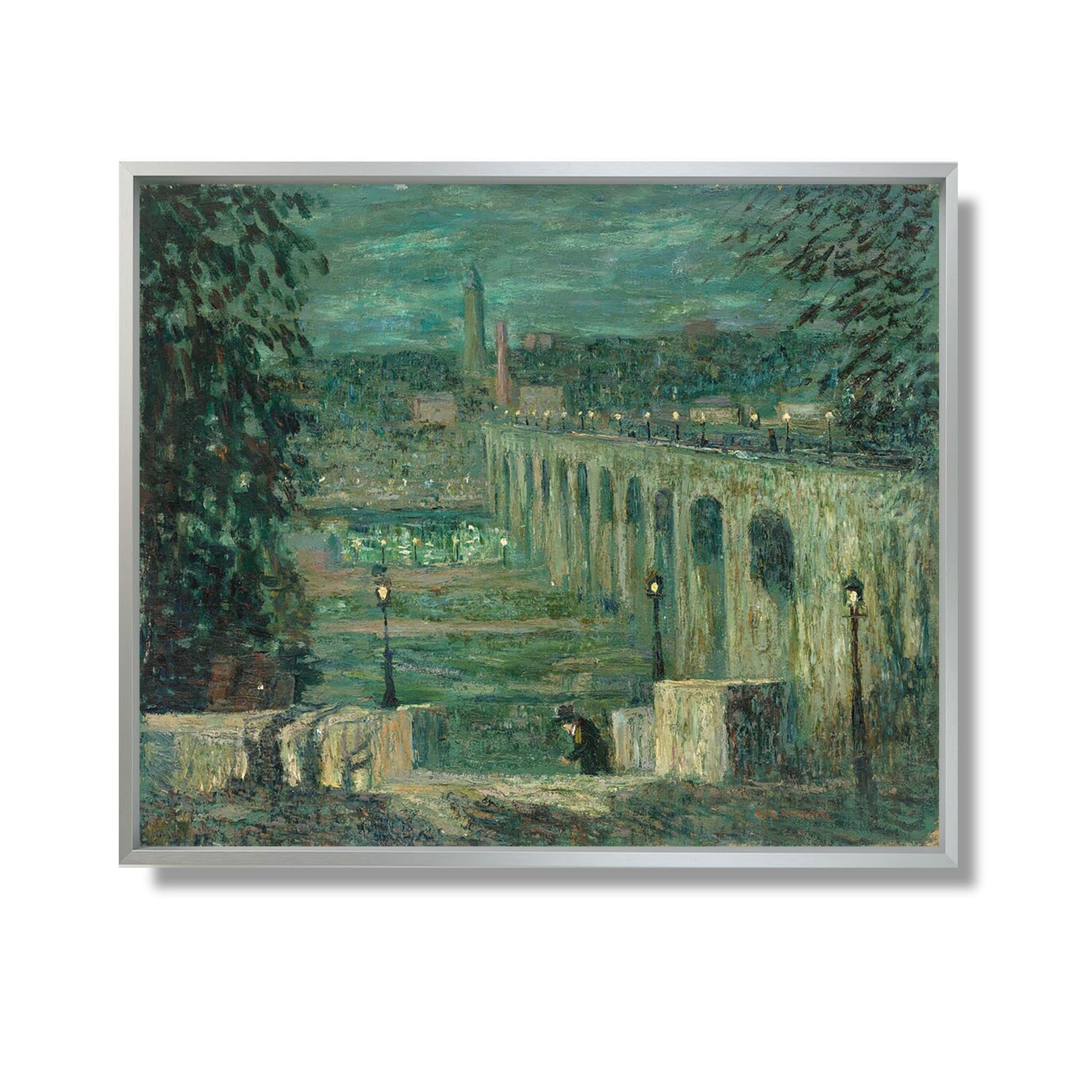 High Bridge at Night, New York City - Ernest Lawson - Reproduction Peinture