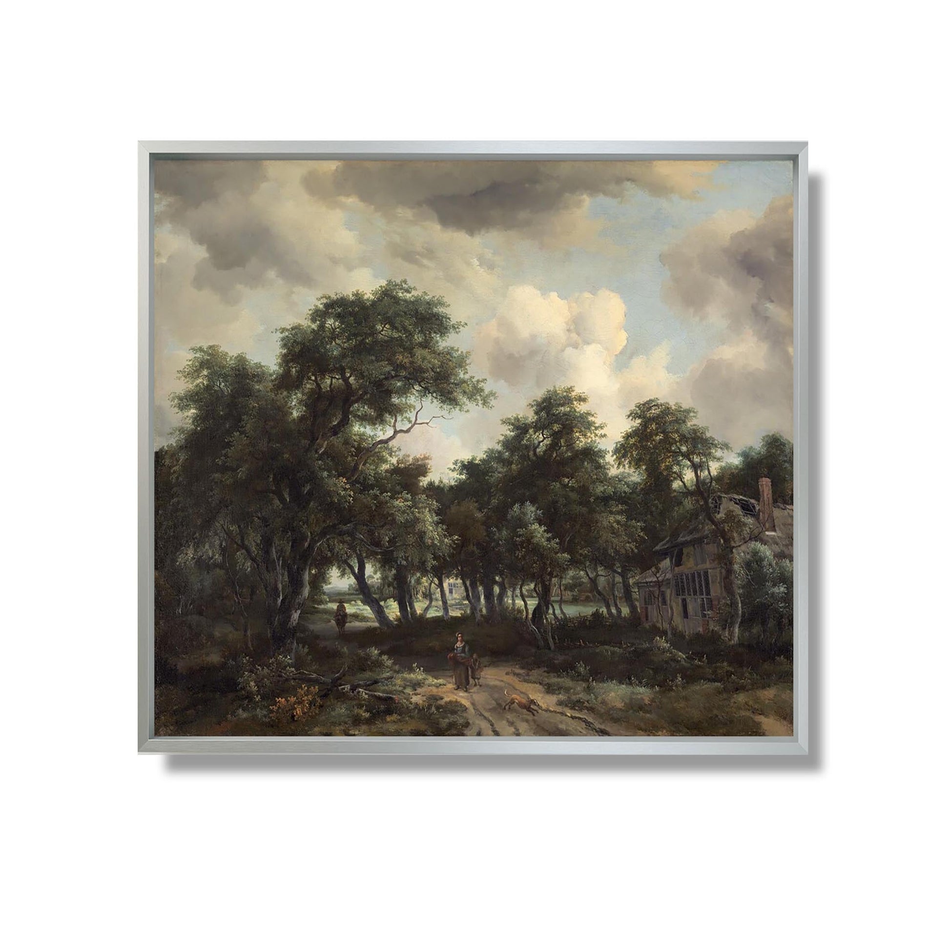 Hut among Trees - Meindert Hobbema - Reproduction Peinture