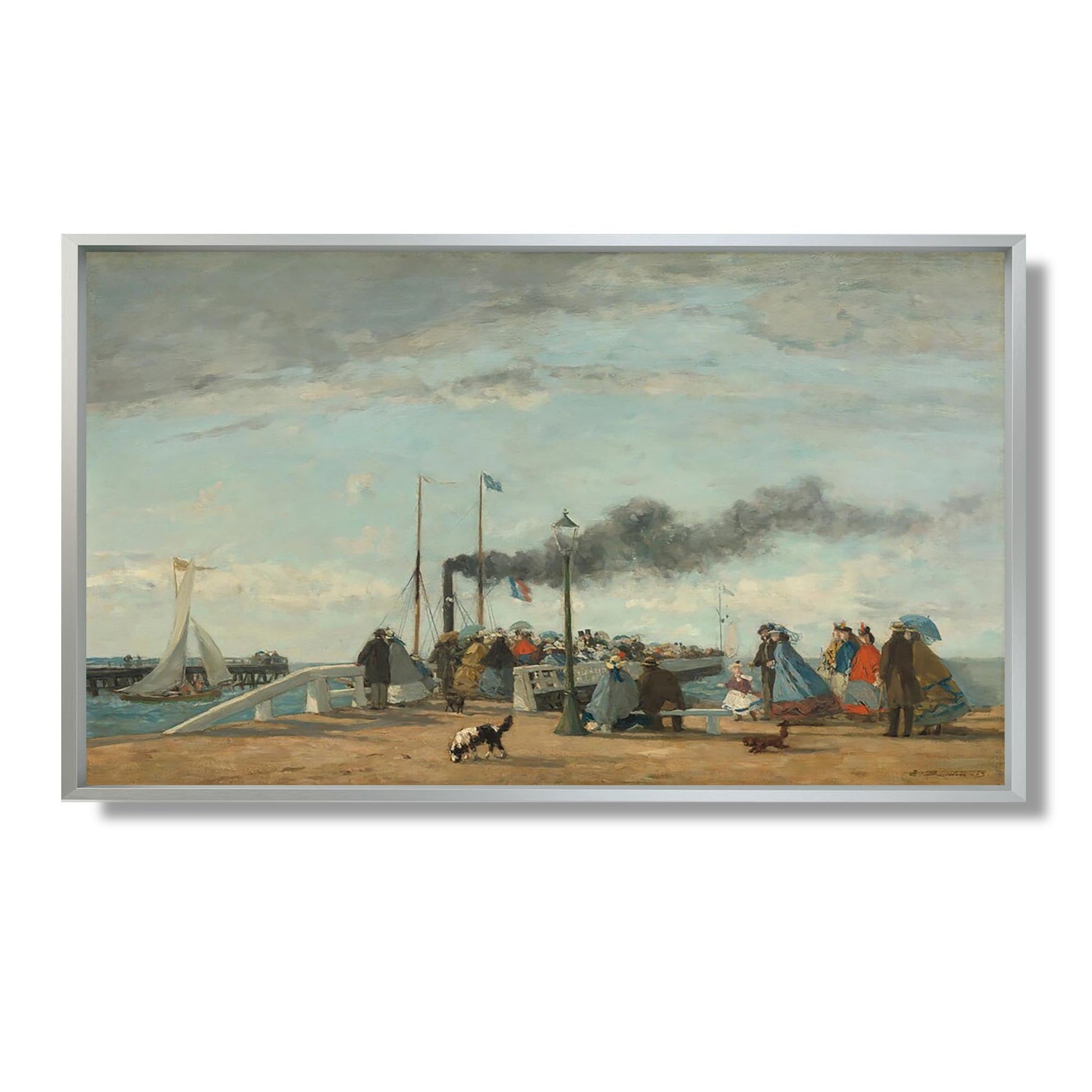Jetty et Wharf à Trouville - Eugène Boudin - Reproduction Peinture