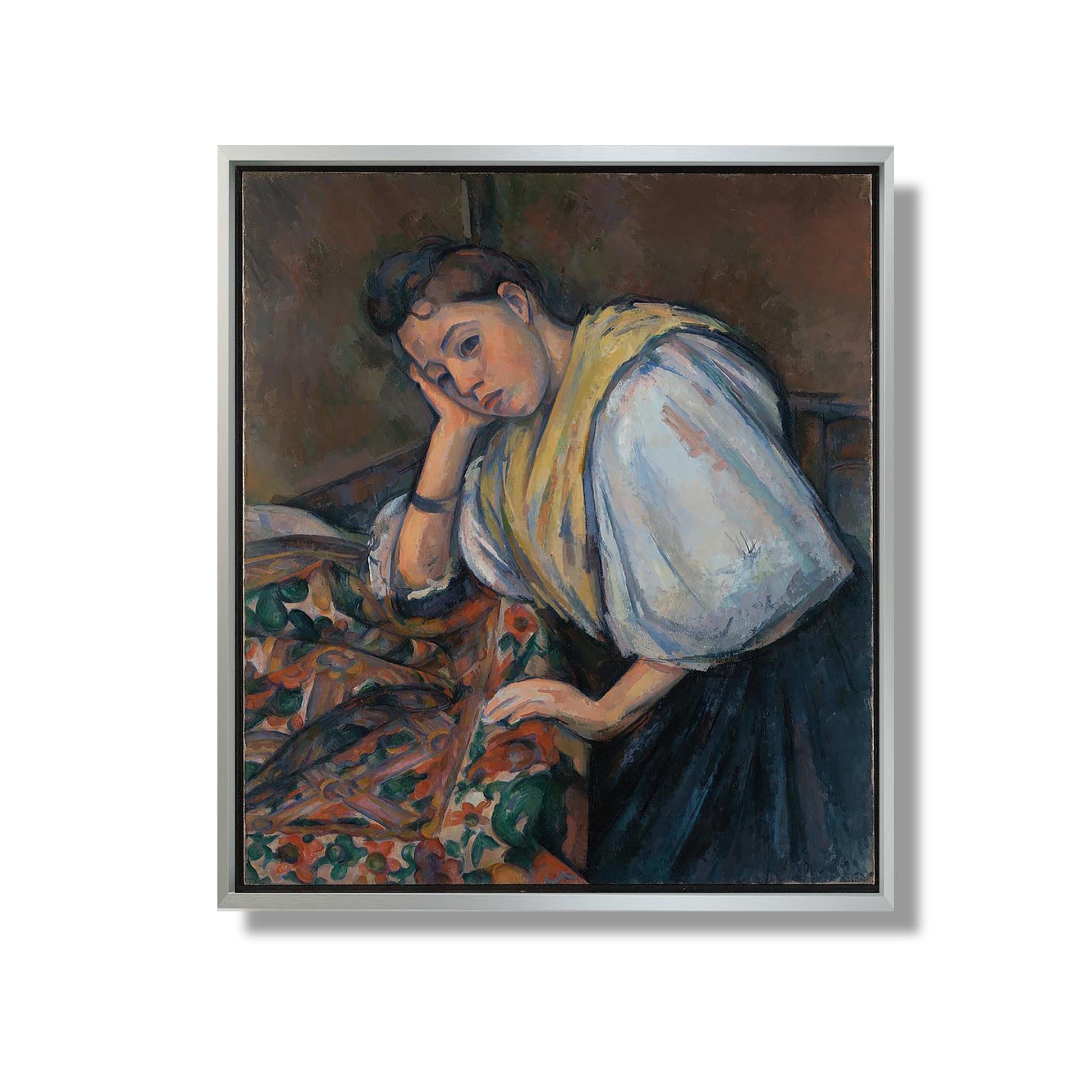 Jeune Italienne accoudée - Paul Cézanne - Reproduction Peinture