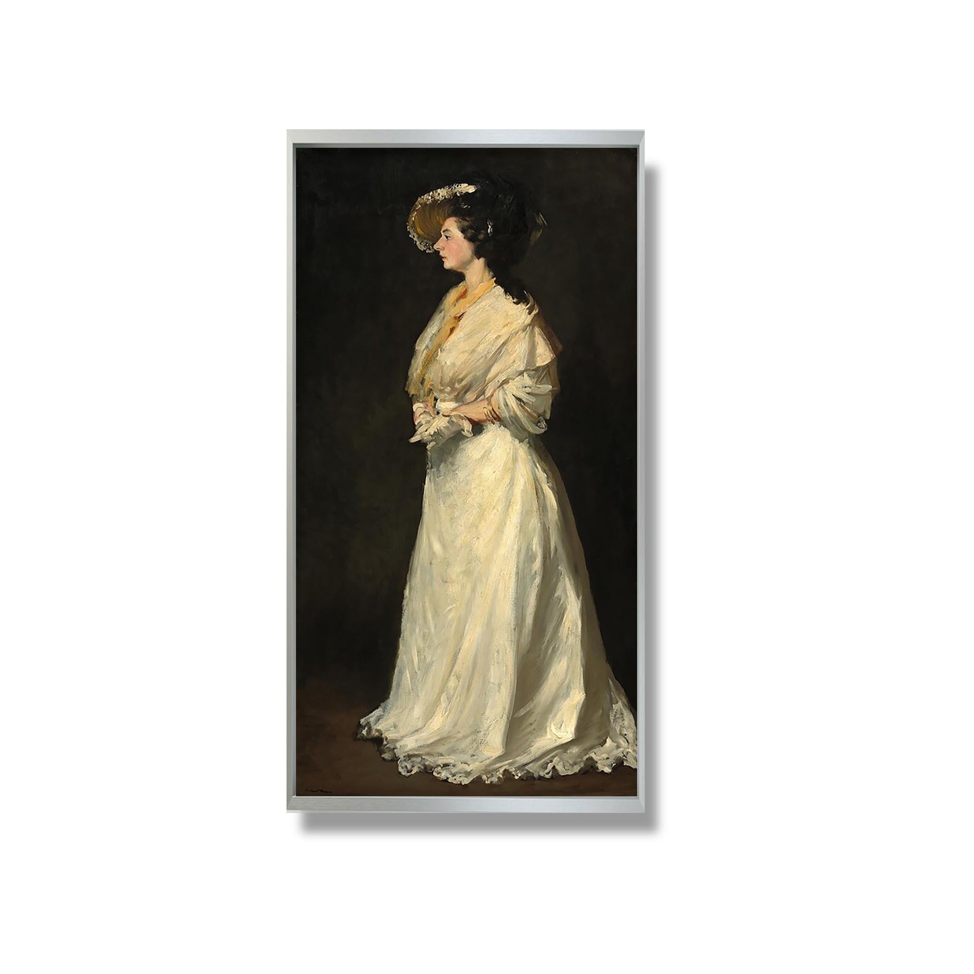 Jeune femme en blanc - Robert Henri - Reproduction Peinture