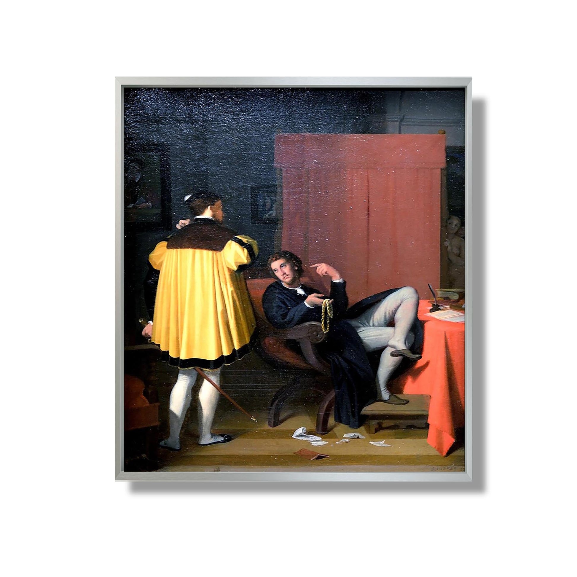 L'Arétin et l'envoyé de Charles Quint - Jean Auguste Dominique Ingres - Reproduction Peinture