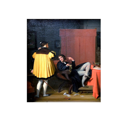 L'Arétin et l'envoyé de Charles Quint - Jean Auguste Dominique Ingres - Reproduction Peinture