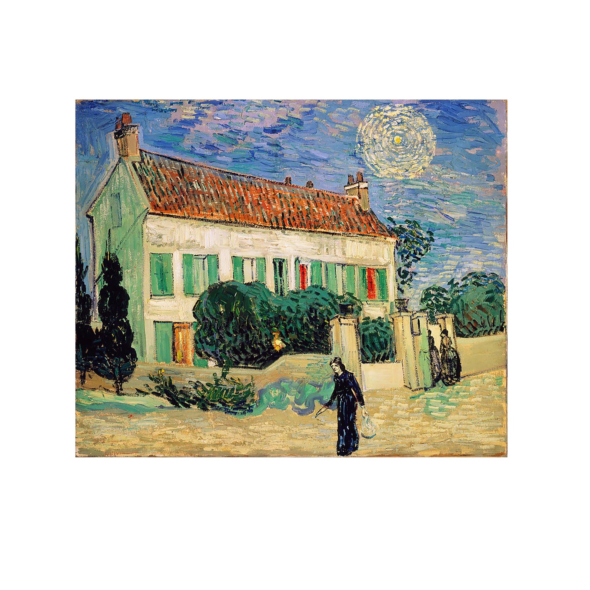 La Maison Blanche, la Nuit - Vincent Van Gogh - Reproduction Peinture