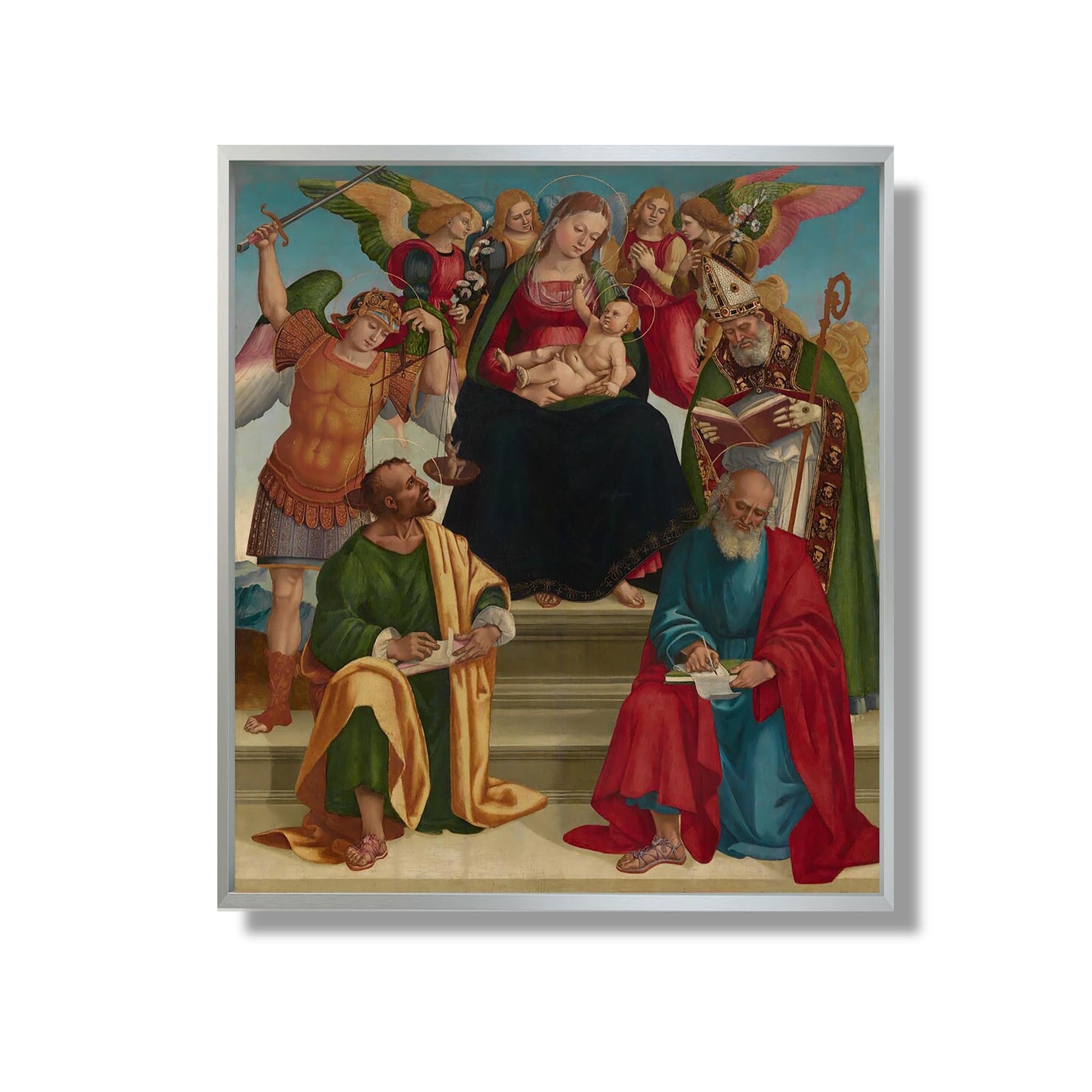 La Vierge à l'Enfant avec des saints et des anges - Luca Signorelli - Reproduction Peinture