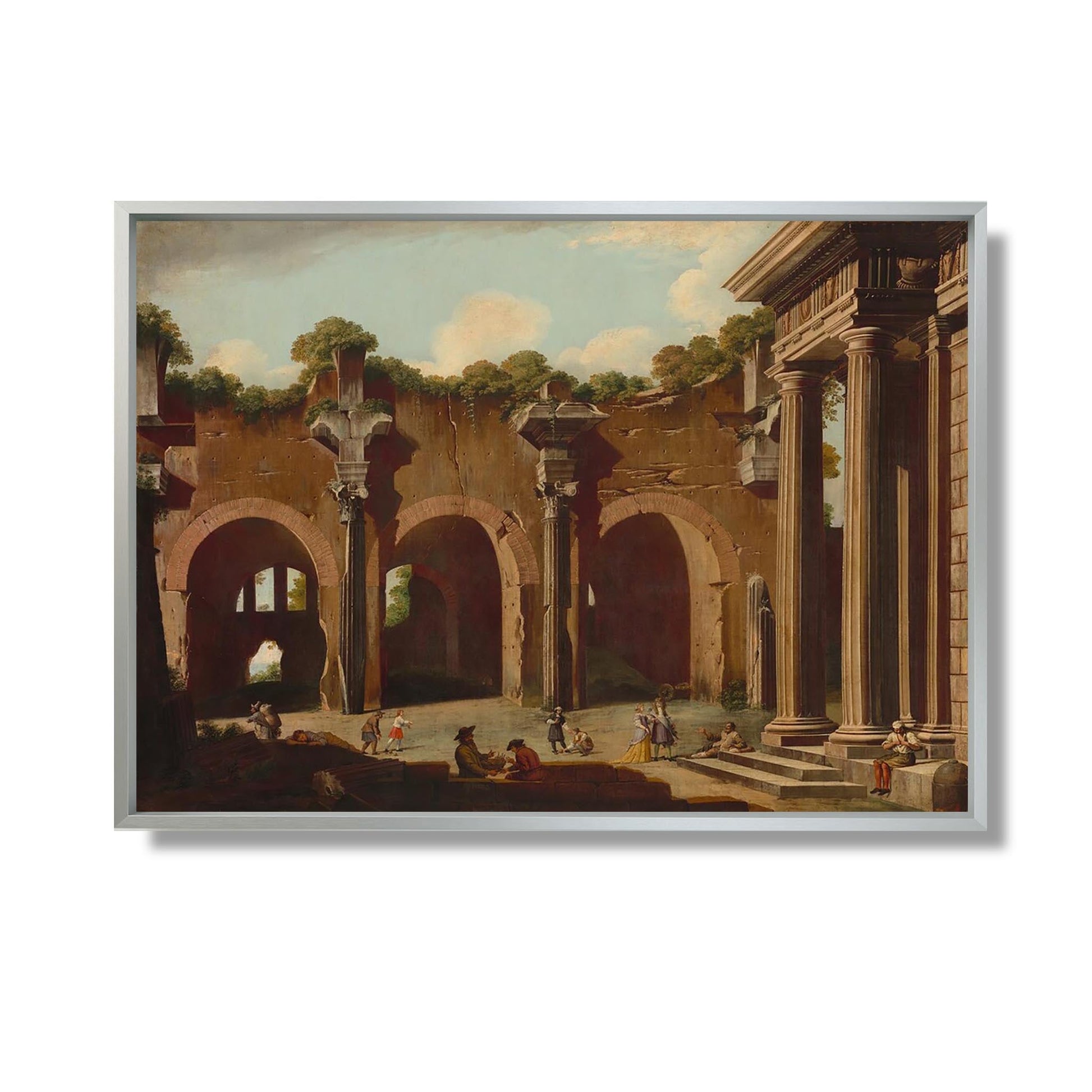 La basilique de Constantin avec une colonnade dorique - Niccolô Codazzi - Reproduction Peinture