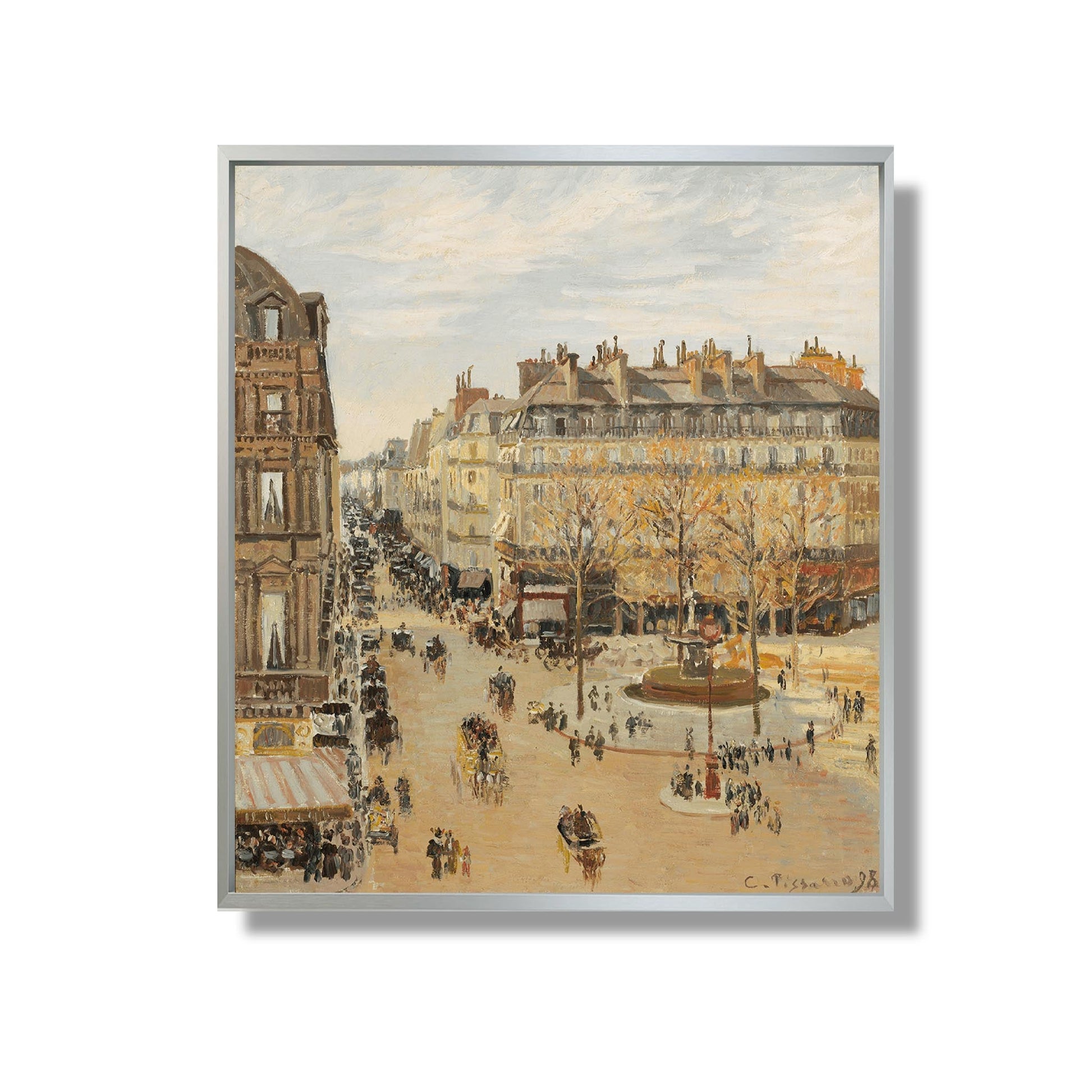 La rue Saint-Honoré: Effet de soleil, après-midi - Camille Pissarro - Reproduction Peinture