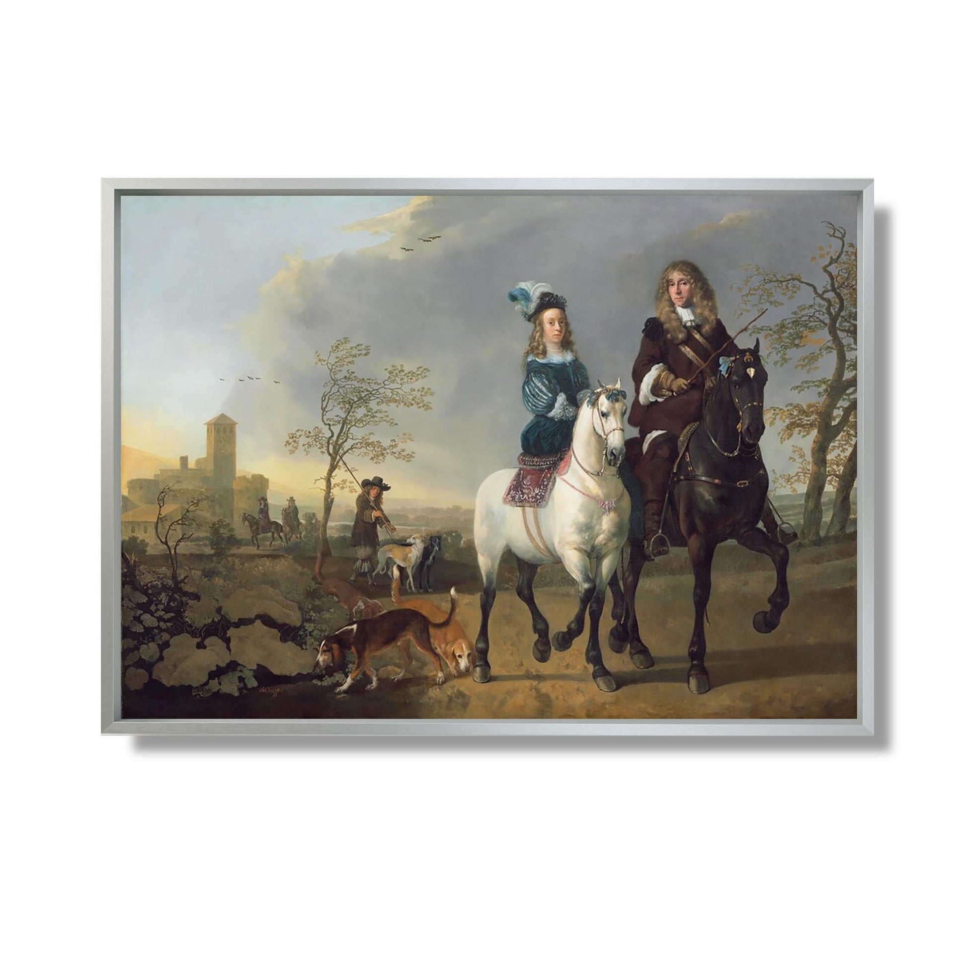 Lady and Gentleman on Horseback - Aelbert Cuyp - Reproduction Peinture