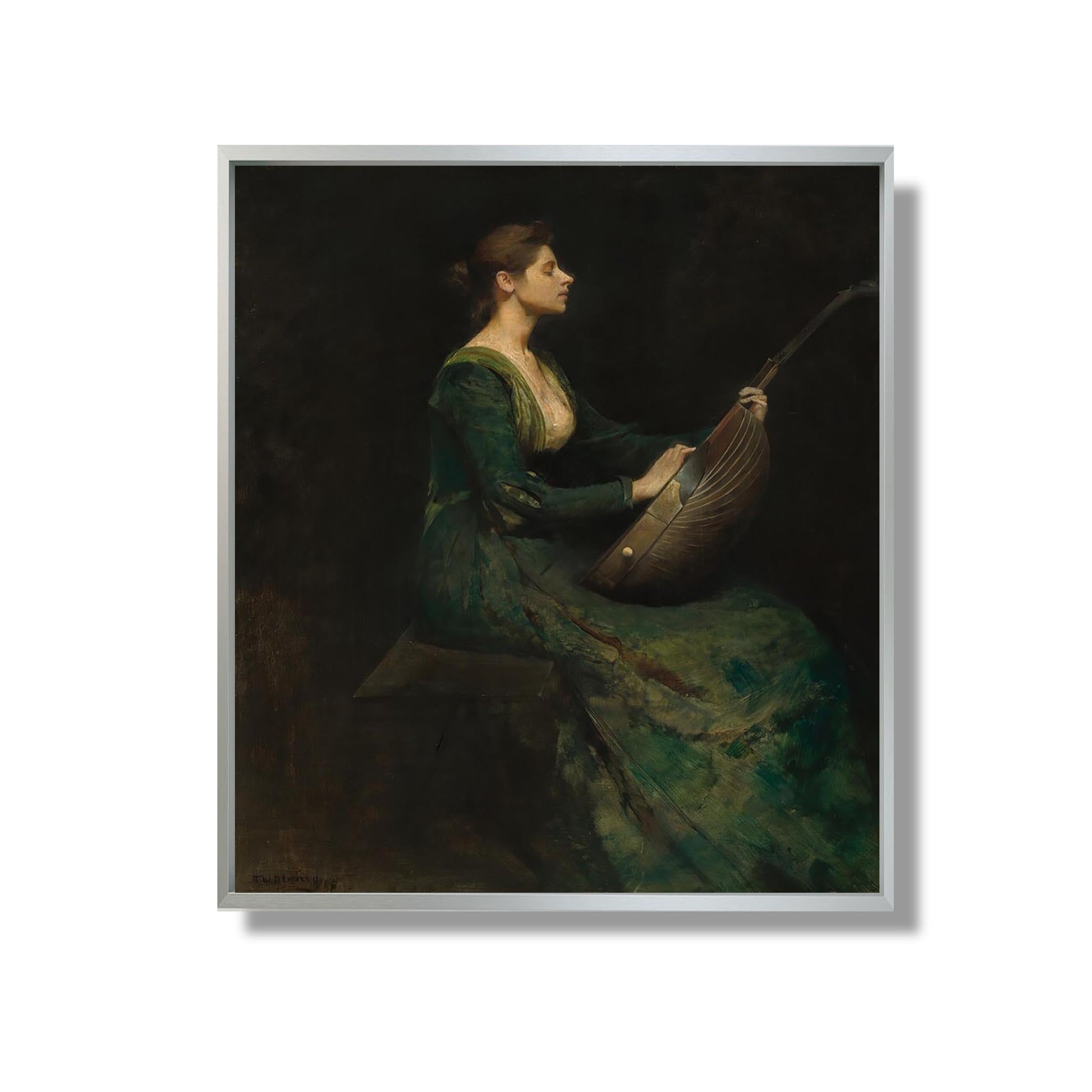 Lady with a Lute - Thomas Wilmer Dewing - Reproduction Peinture