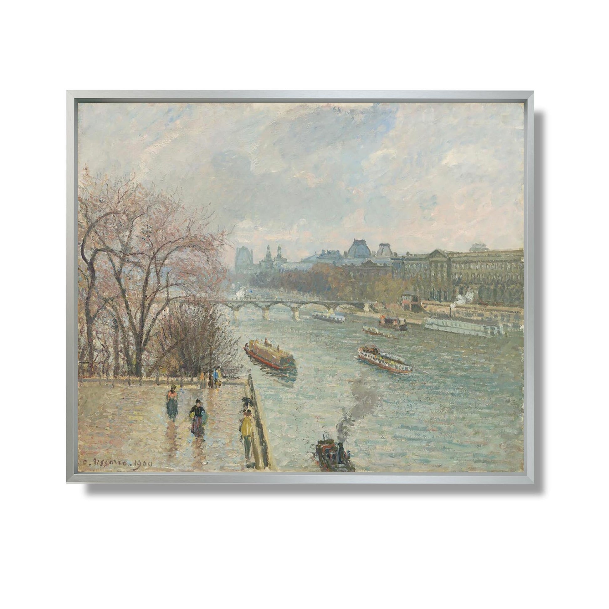 Le Louvre, Après-midi, Temps Pluvieux - Camille Pissarro - Reproduction Peinture