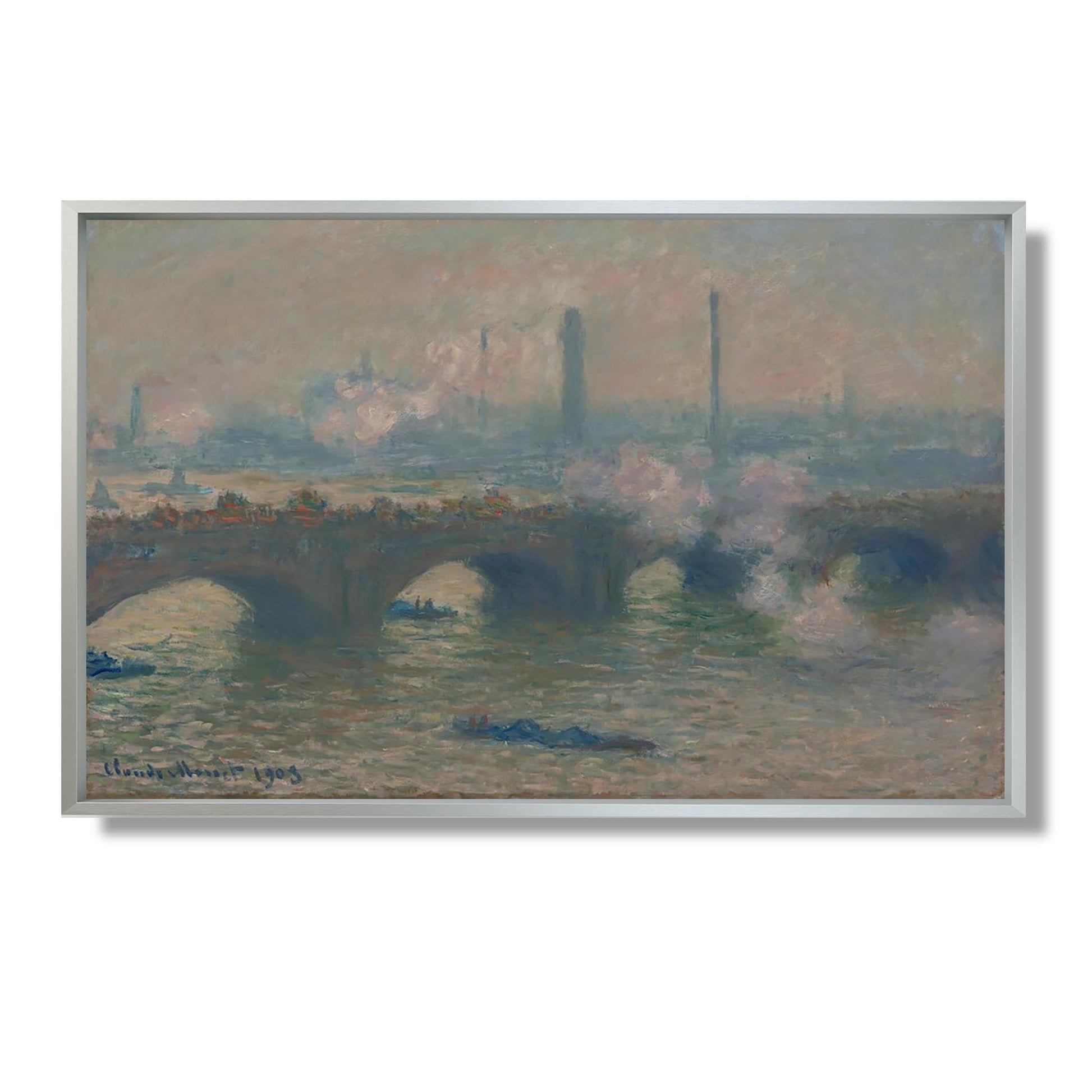 Le Pont de Waterloo, Journée Grise - Claude Monet - Reproduction Peinture