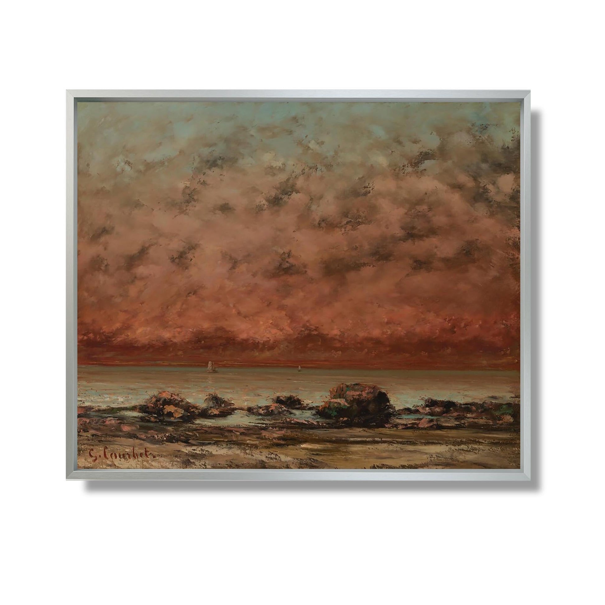 Les Pierres Rouges à Trouville - Gustave Courbet - Reproduction Peinture