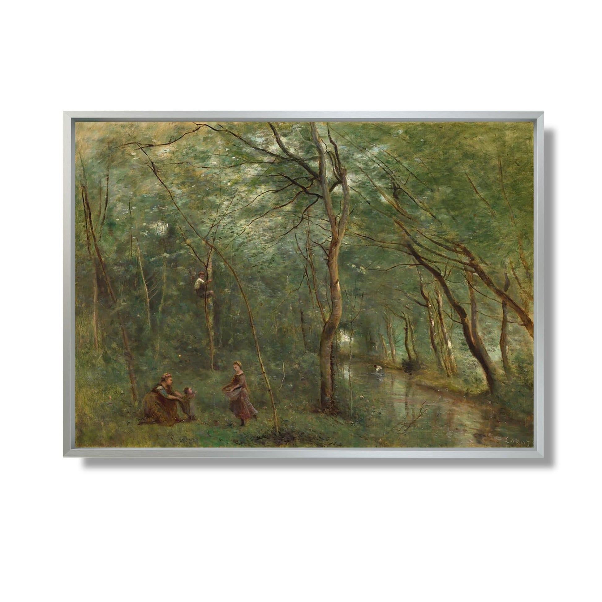 Les cueilleurs d'anguilles - Jean-Baptiste-Camille Corot - Reproduction Peinture