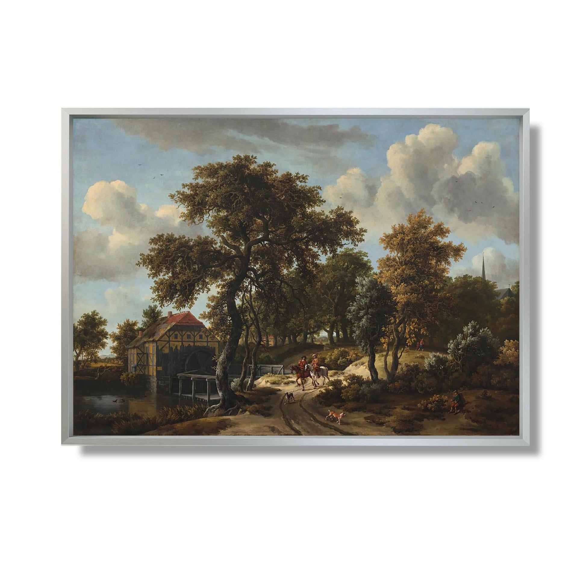 Les voyageurs - Meindert Hobbema - Reproduction Peinture
