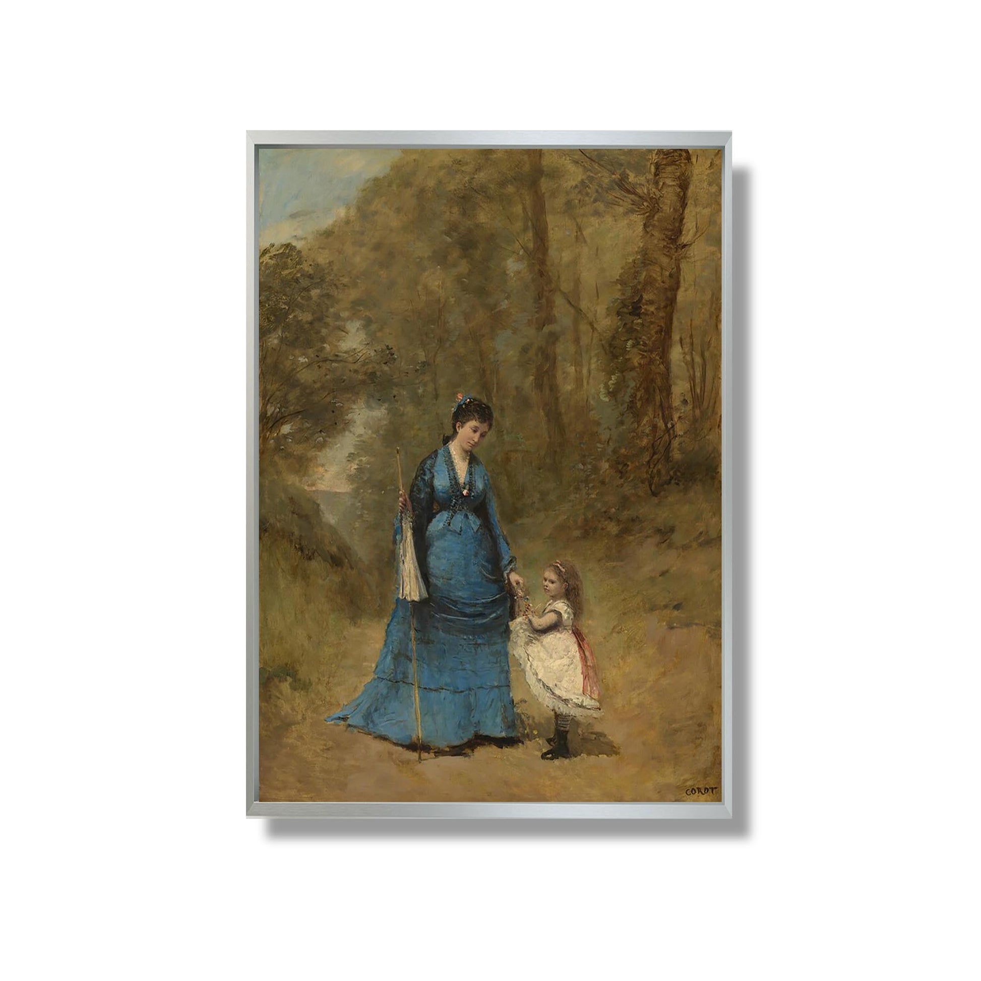 Madame Stumpf et sa Fille - Jean-Baptiste-Camille Corot - Reproduction Peinture