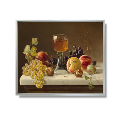 Marble Tabletop with Fruit and Wineglass - Milne Ramsey - Reproduction Peinture