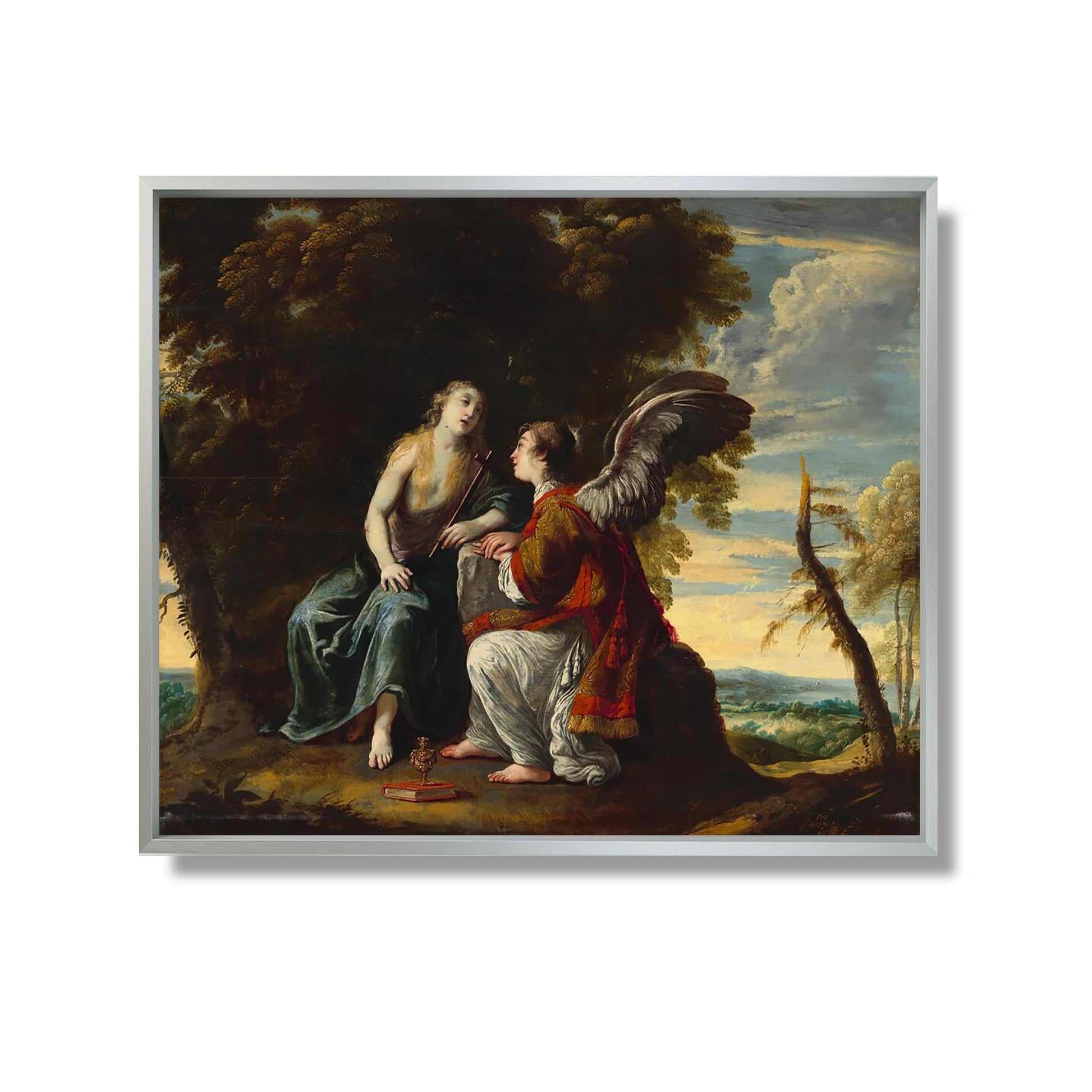 Marie Madeleine réconfortée par un ange - Claude Vignon - Reproduction Peinture