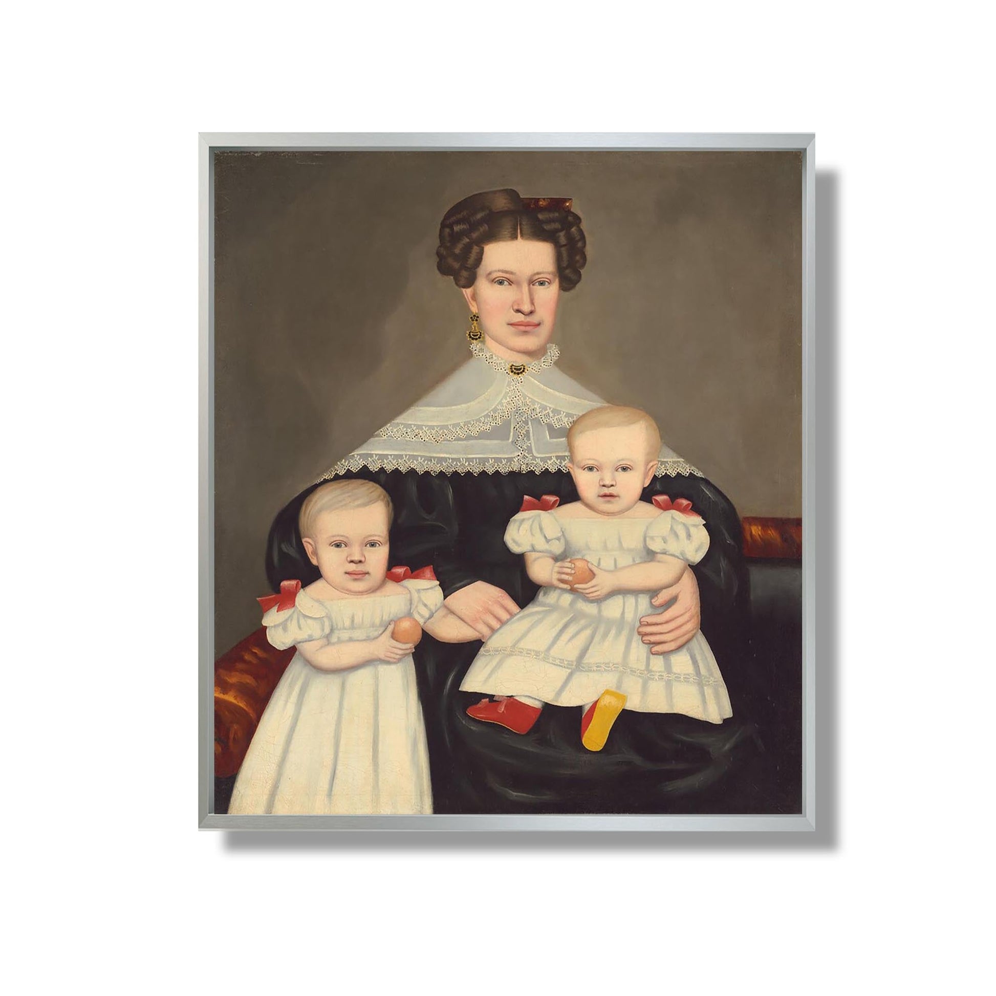 Mrs. Paul Smith Palmer and Her Twins - Erastus Salisbury Field - Reproduction Peinture