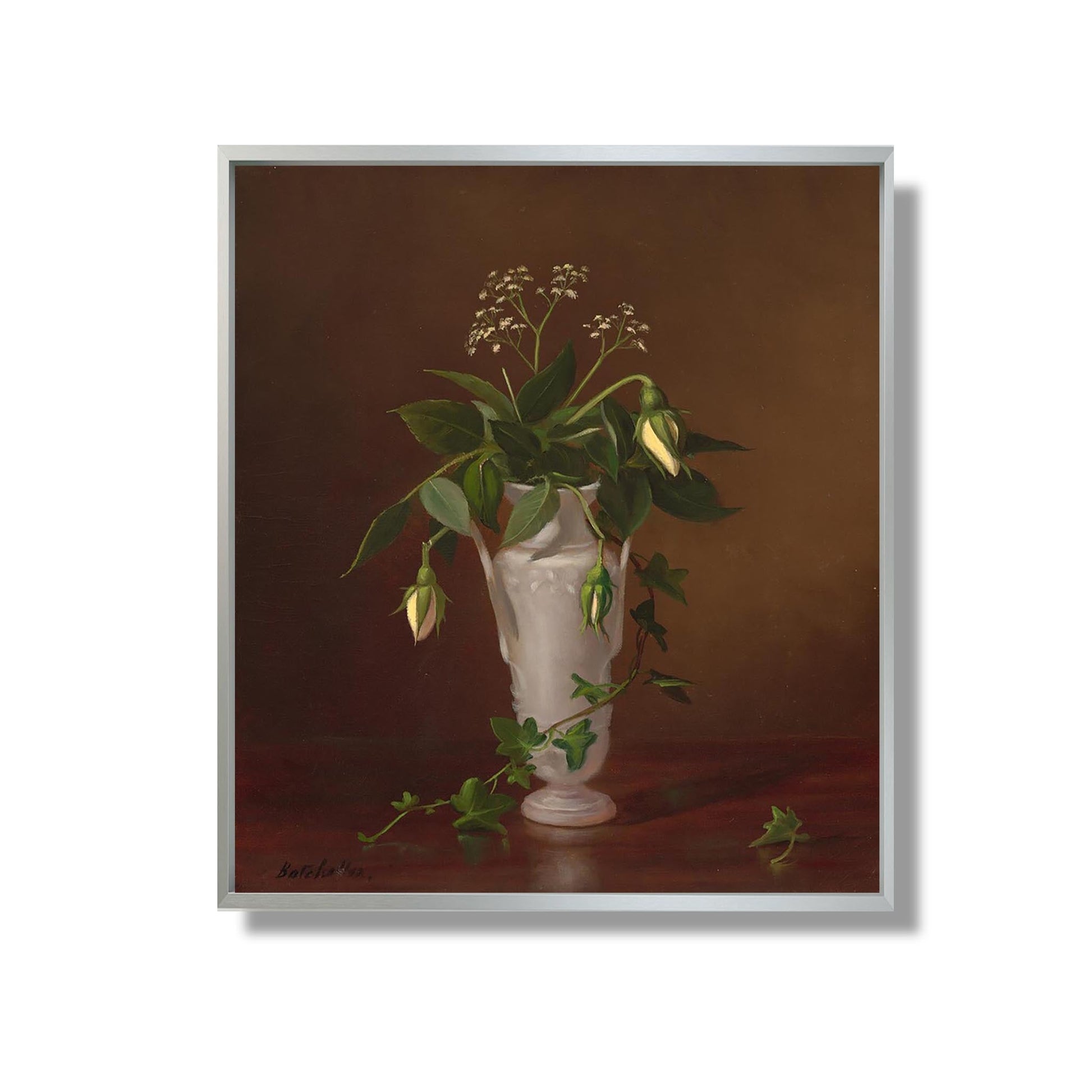 Myosotis and Roses in a Vase - Frederick Stone Batcheller - Reproduction Peinture