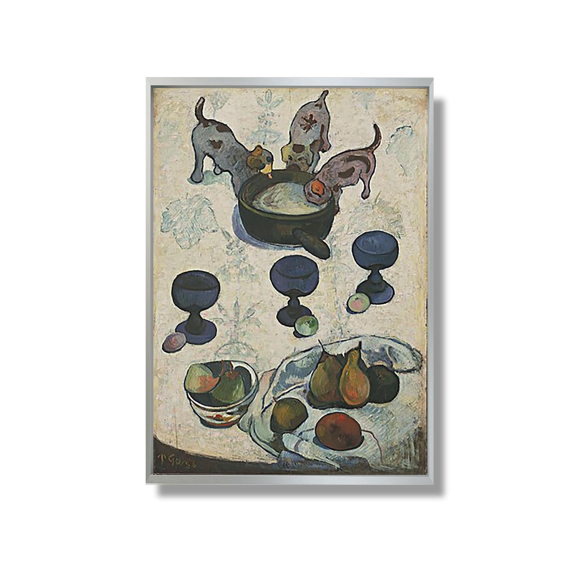 Nature Morte aux Trois Petits Chiens - Paul Gauguin - Reproduction Peinture