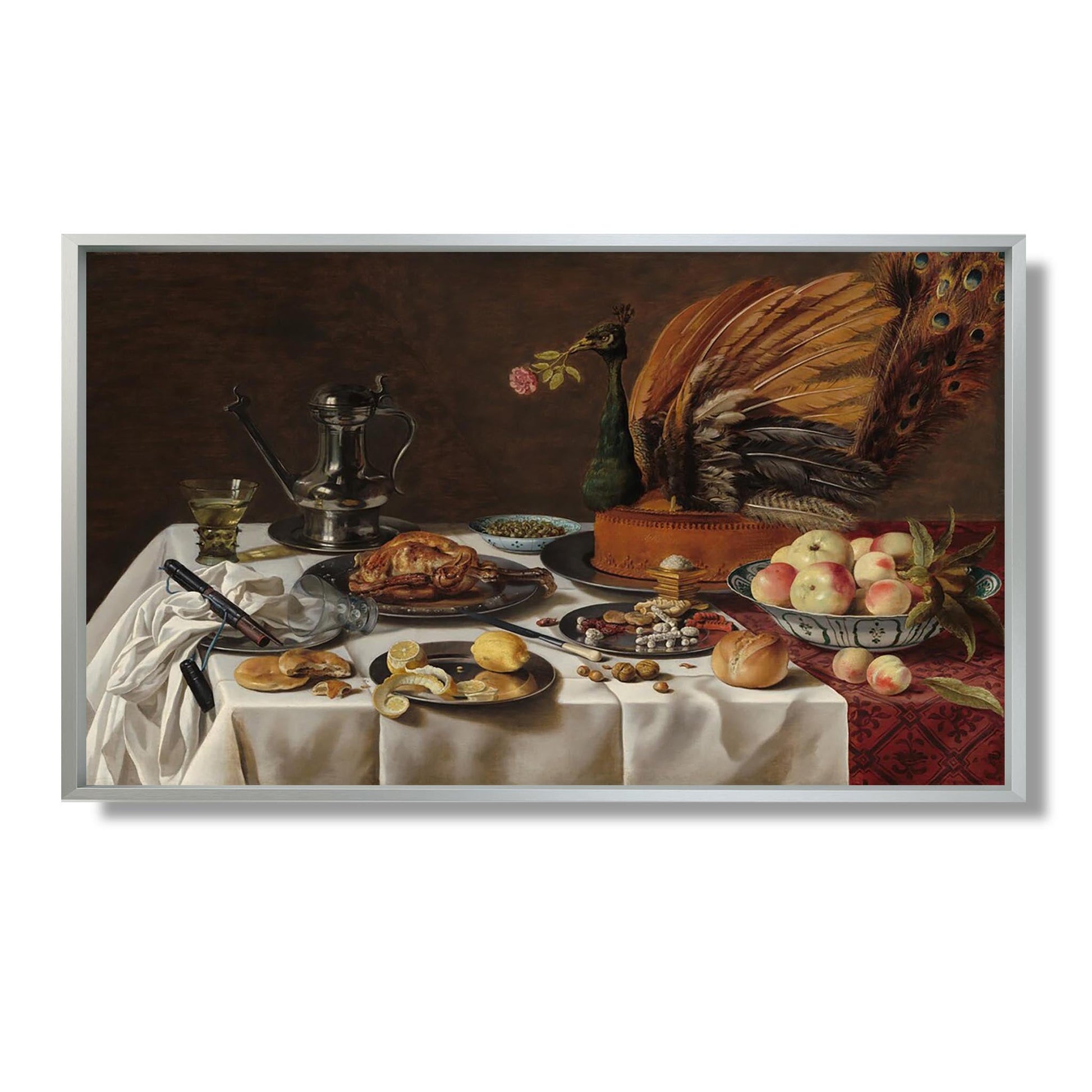 Nature morte avec une tarte au paon - Pieter Claesz - Reproduction Peinture
