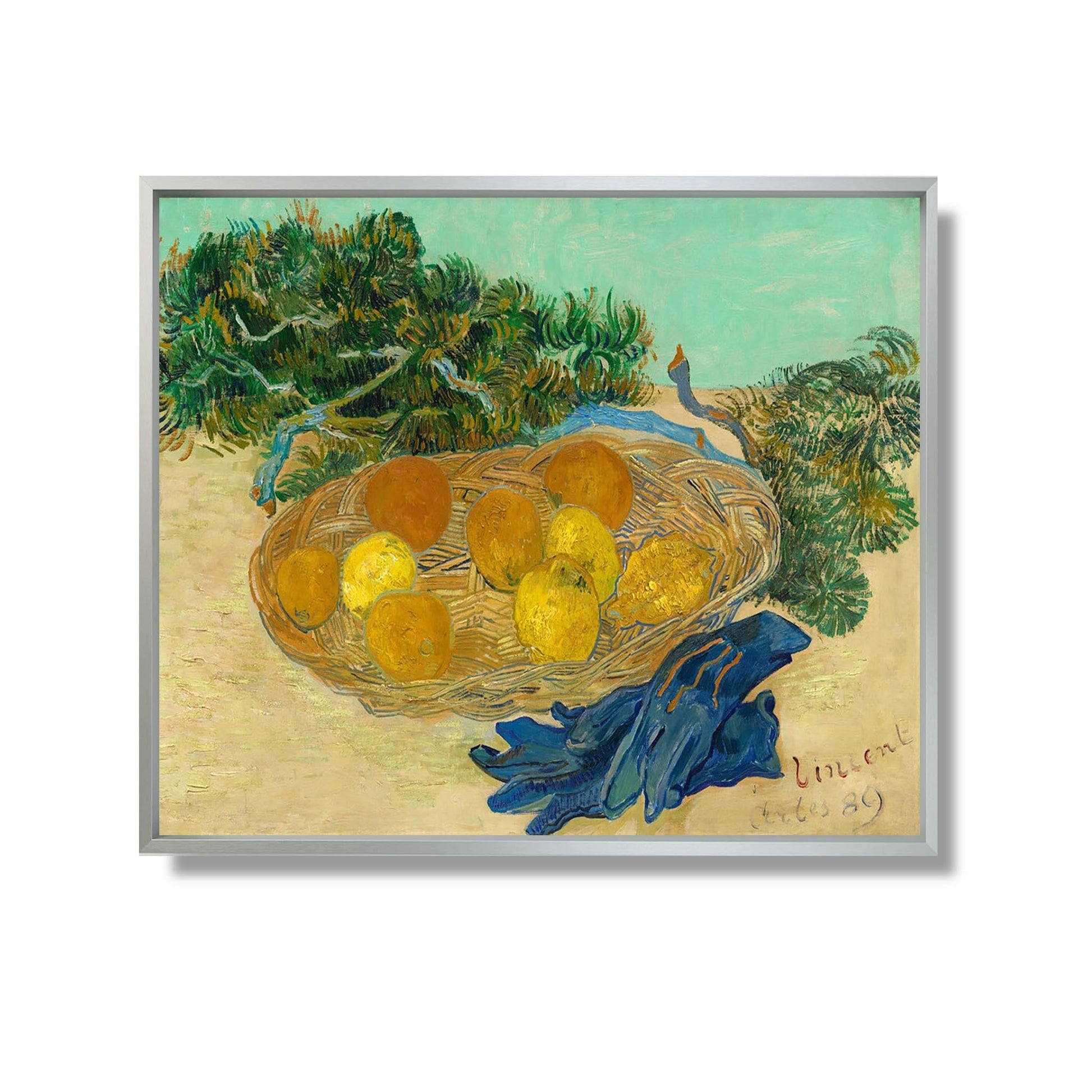 Nature morte d'oranges et de citrons avec des gants bleus - Vincent Van Gogh - Reproduction Peinture
