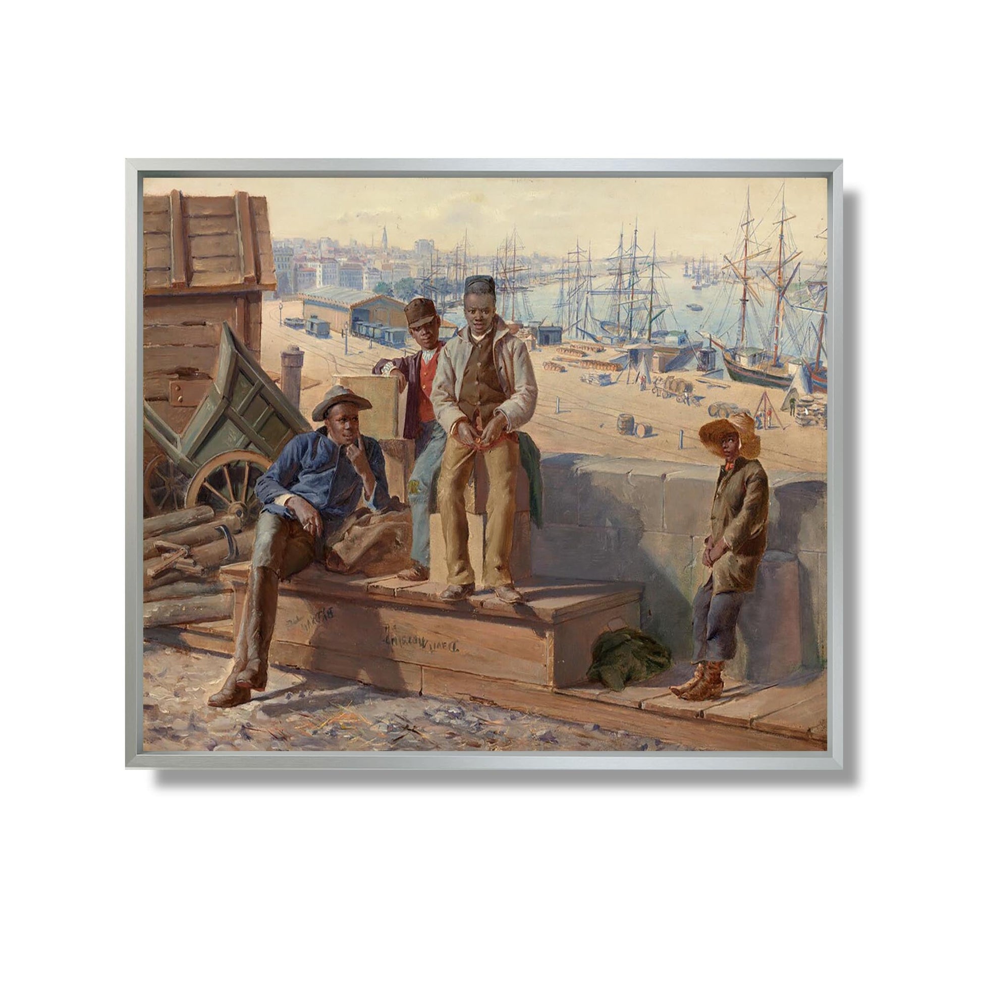 Negro Boys on the Quayside - David Norslup - Reproduction Peinture