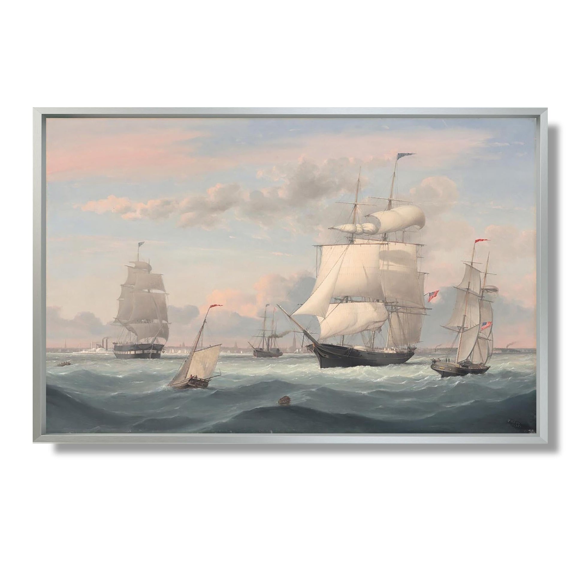 New York Harbor - Fitz Henry Lane - Reproduction Peinture