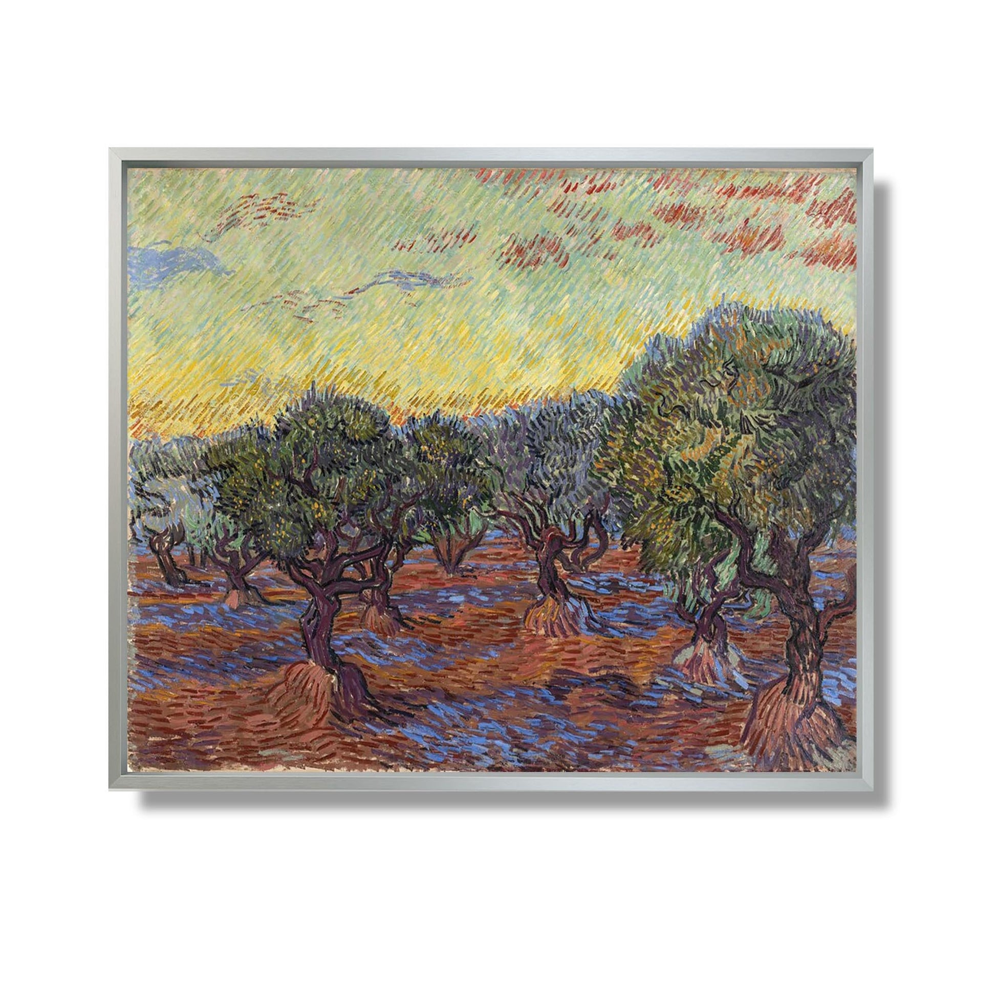 Oliveraie avec Ciel Orange - Vincent Van Gogh - Reproduction Peinture