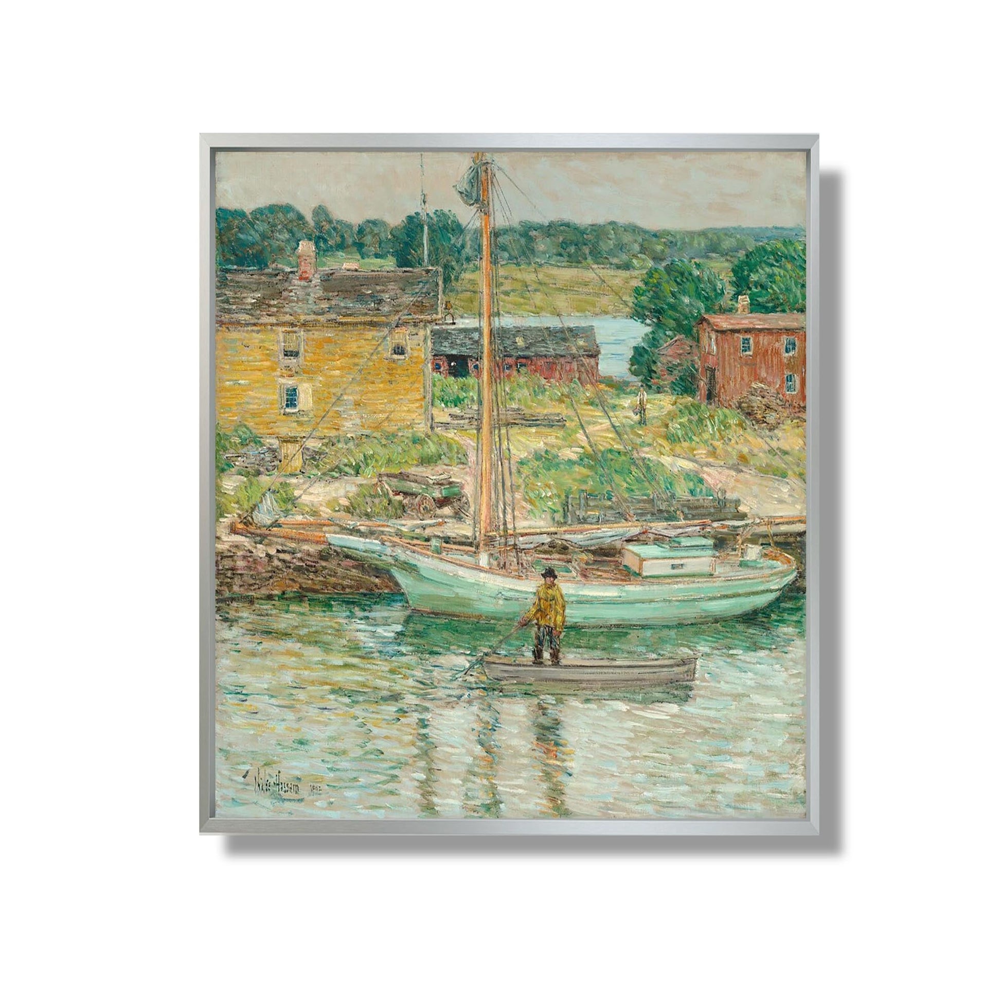 Oyster Sloop, Cos Cob - Childe Hassam - Reproduction Peinture