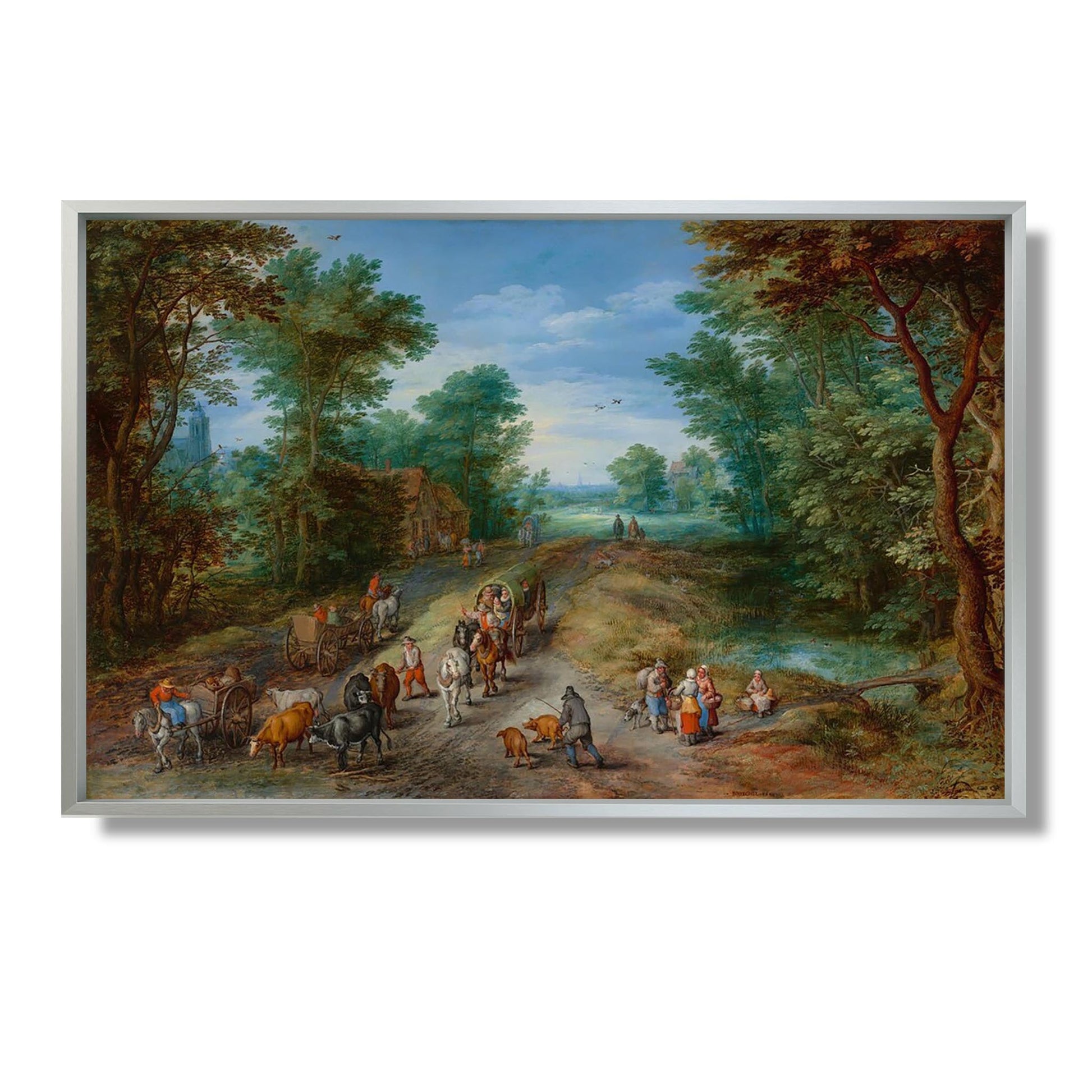 Paysage boisé avec des voyageurs - Jan Brueghel  - Reproduction Peinture