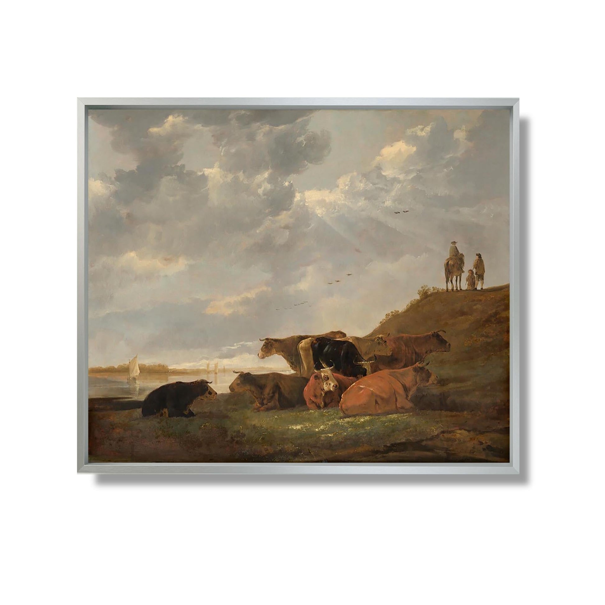 Paysage fluvial avec des vaches - Aelbert Cuyp - Reproduction Peinture