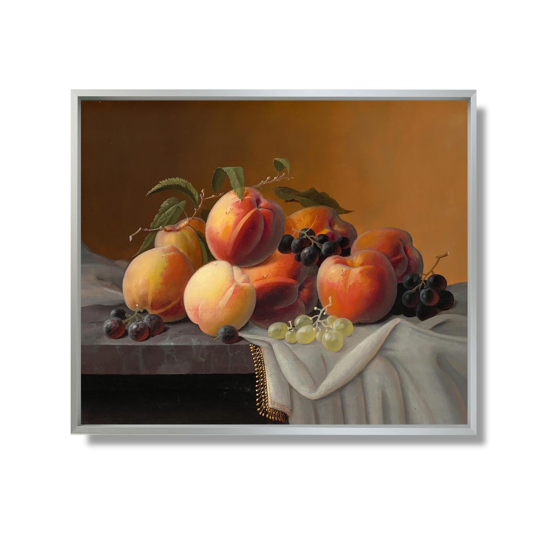 Peaches, Grapes, and Apples - Severin Roesen - Reproduction Peinture