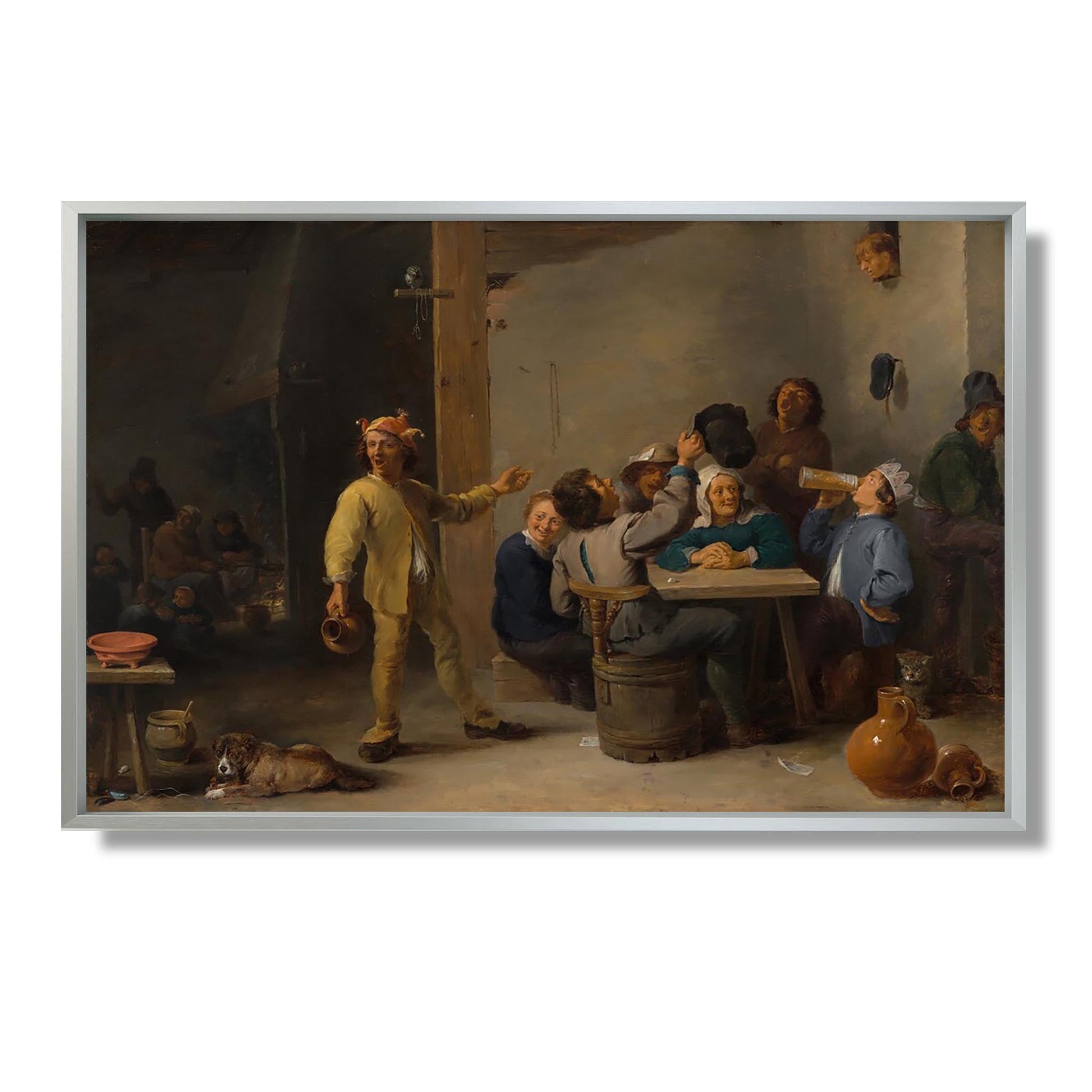 Peasants Celebrating Twelfth Night - David Teniers the Younger - Reproduction Peinture