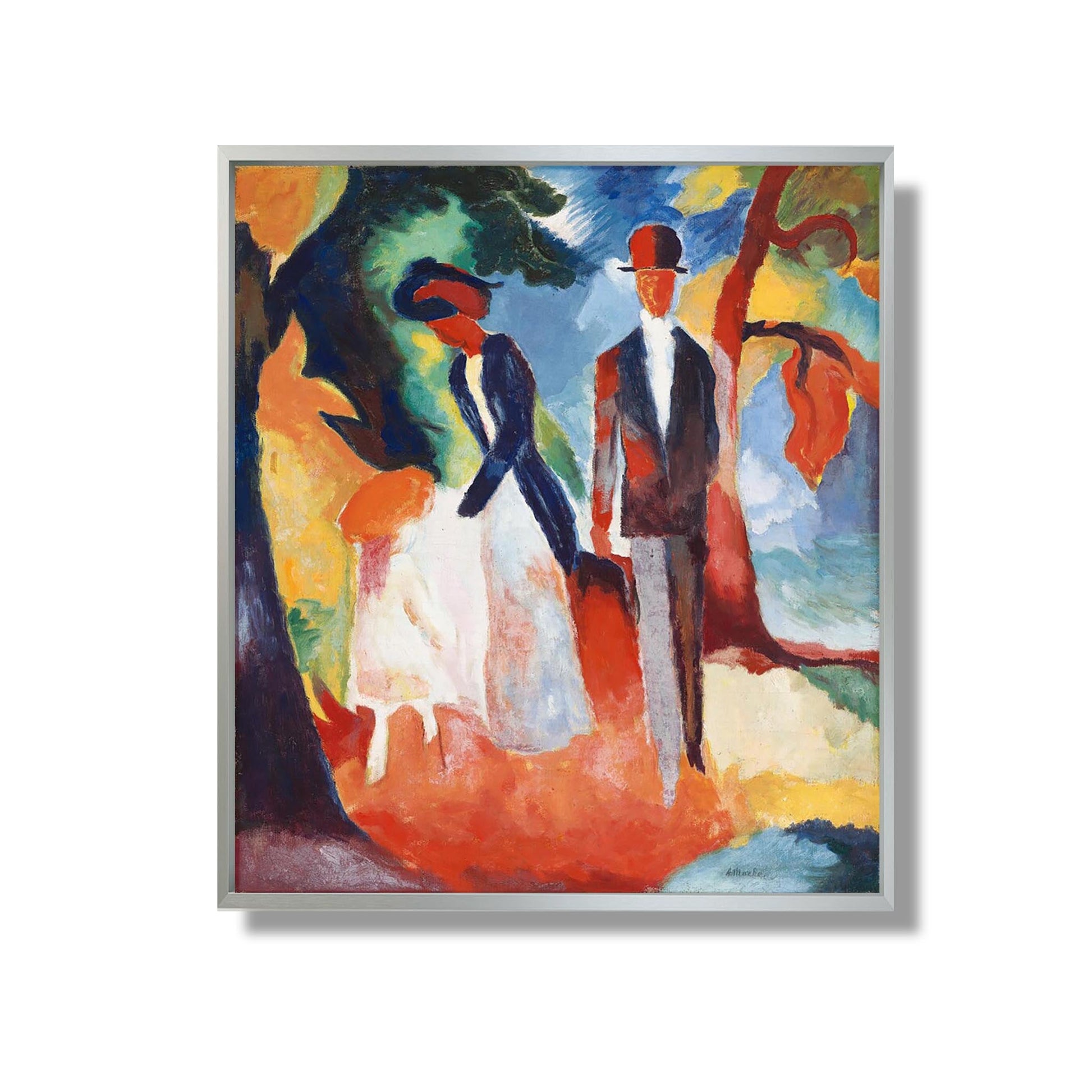 People by the Blue Lake - August Macke - Reproduction Peinture