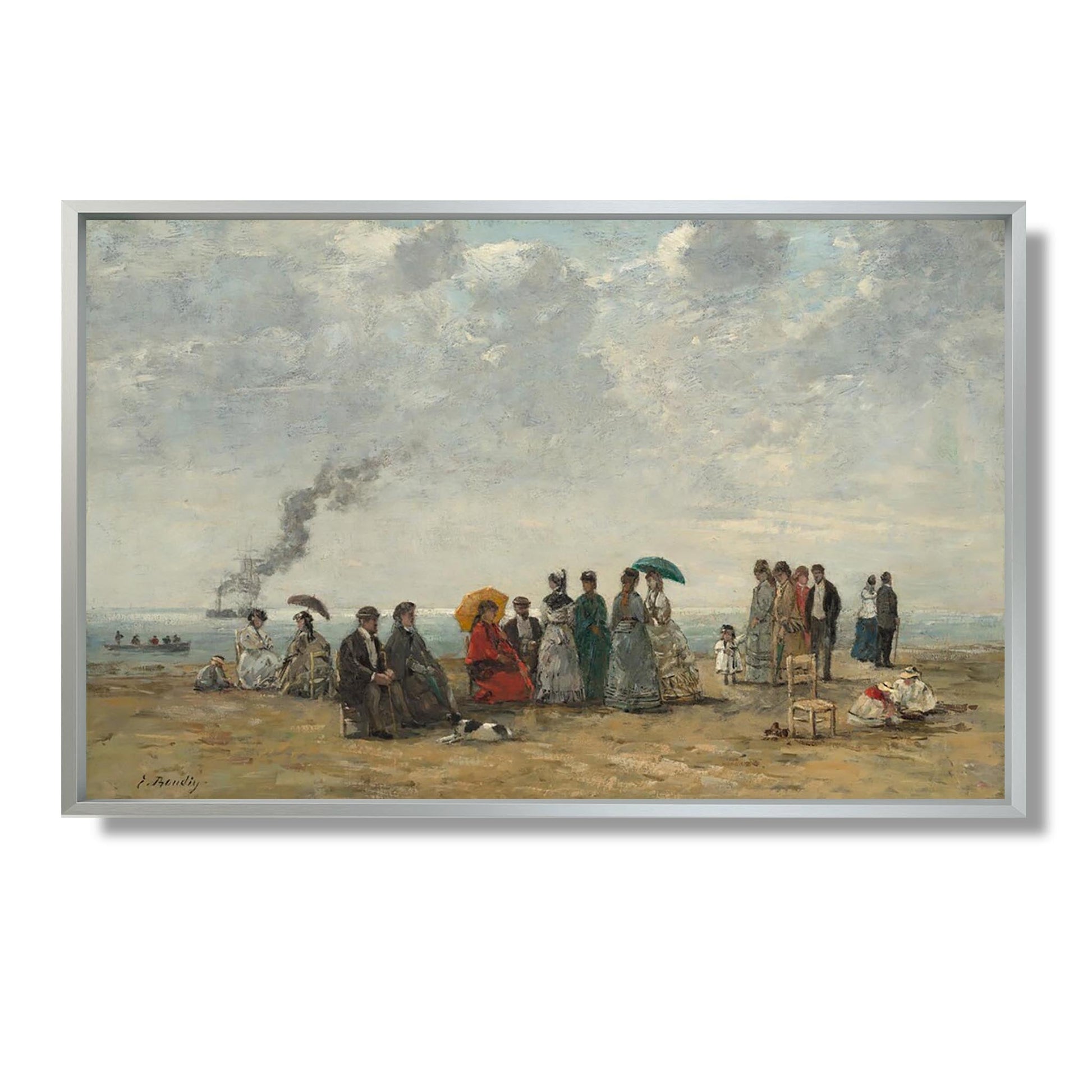 Personnages sur la plage - Eugène Boudin - Reproduction Peinture