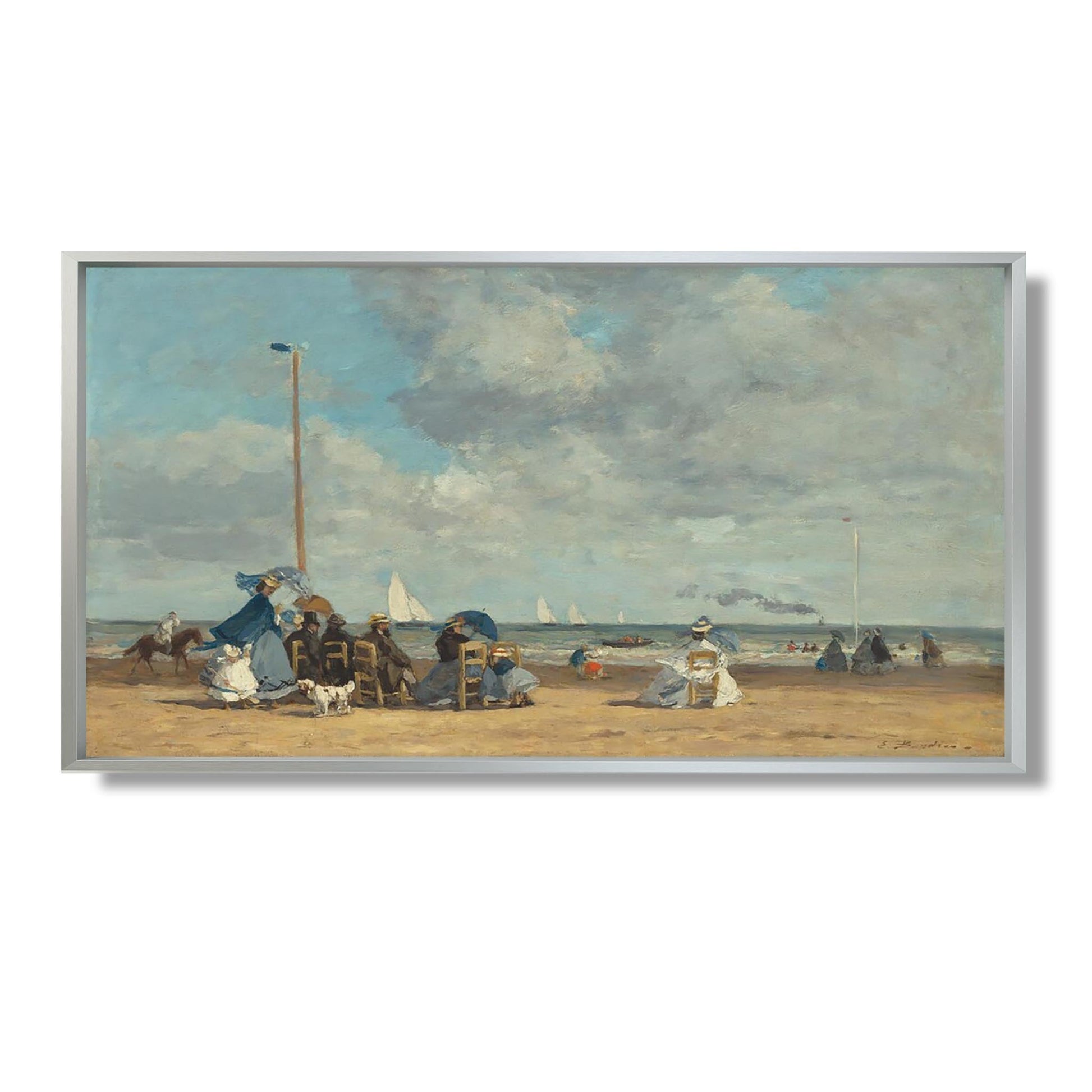 Plage à Trouville - Eugène Boudin - Reproduction Peinture