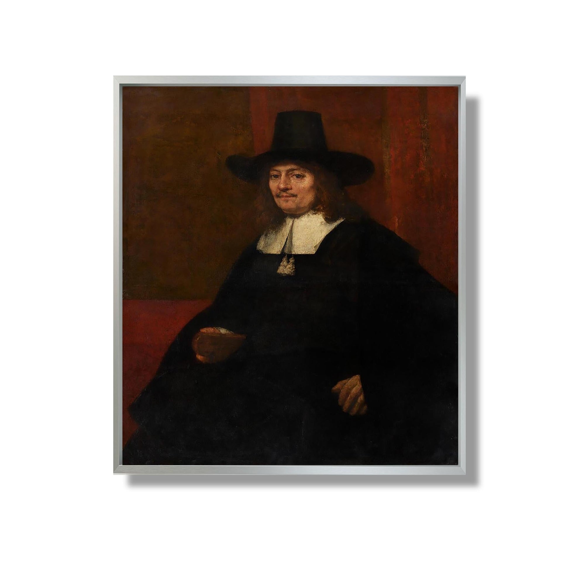 Portrait d'un homme au chapeau haut de forme - Rembrandt  - Reproduction Peinture