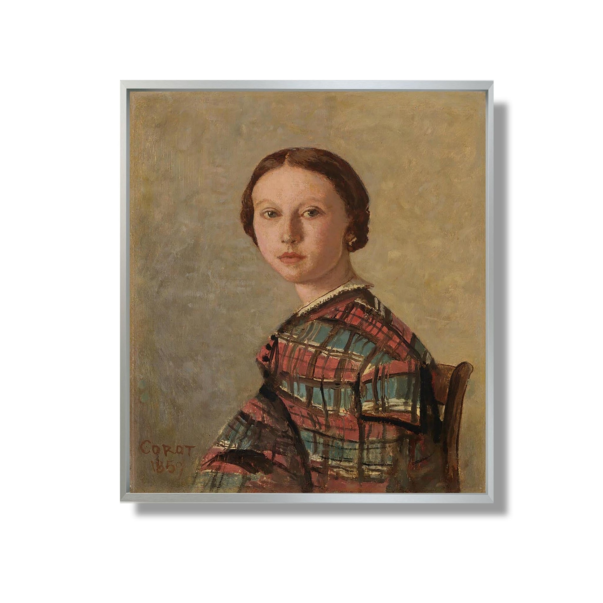 Portrait d'une Jeune Femme - Jean-Baptiste-Camille Corot - Reproduction Peinture