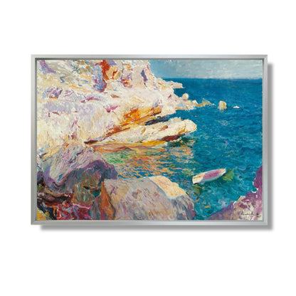 Rocks at Jávea and the White Boat - Joaquin Sorolla y Bastida