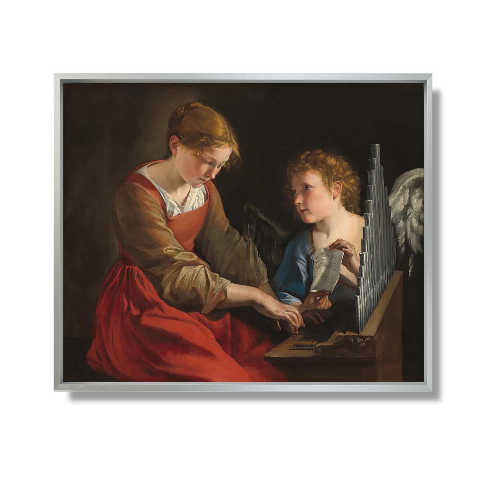 Saint Cecilia and an Angel - Orazio Gentileschi and Giovanni Lanfranco - Reproduction Peinture