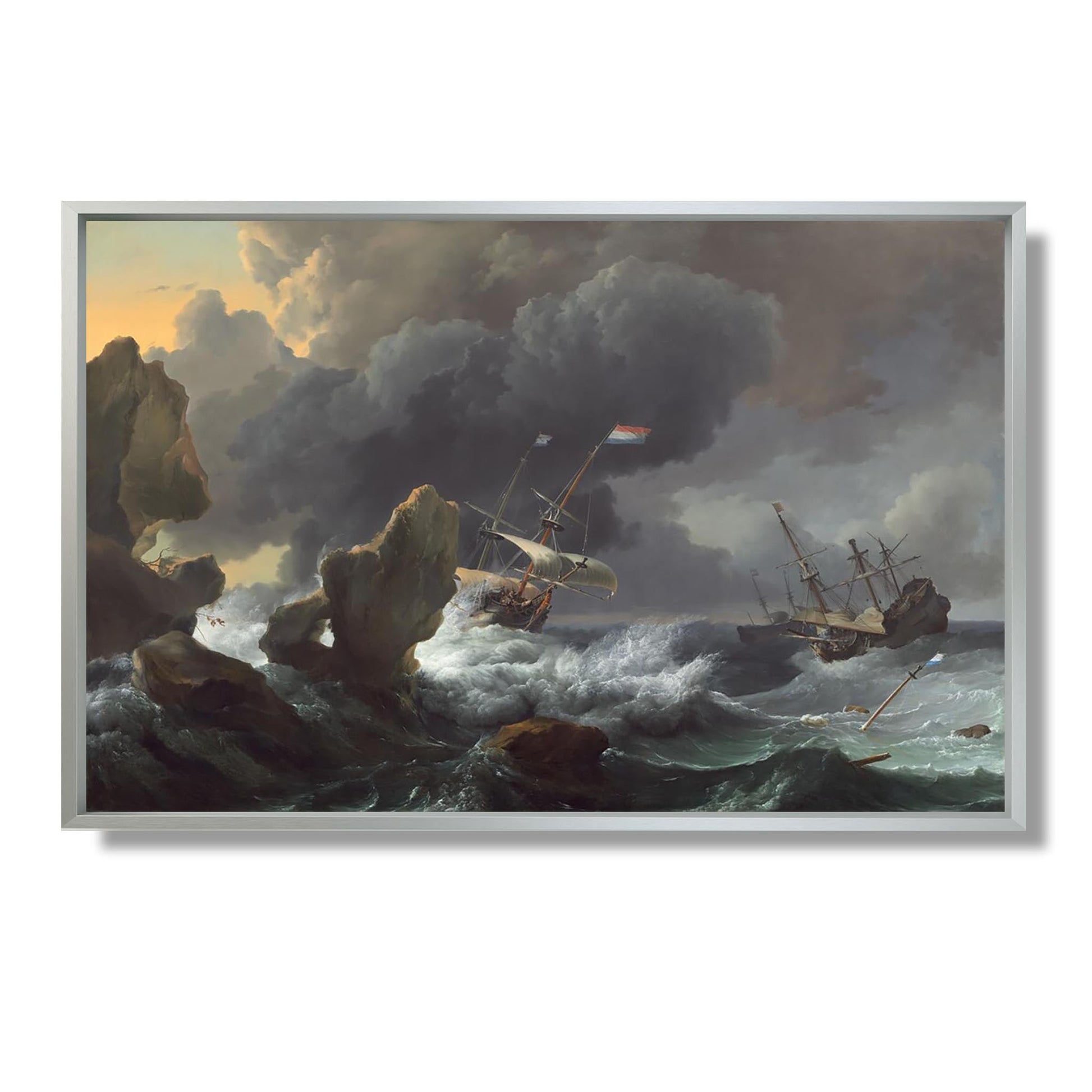 Ships in Distress off a Rocky Coast - Ludolf Backhuysen - Reproduction Peinture