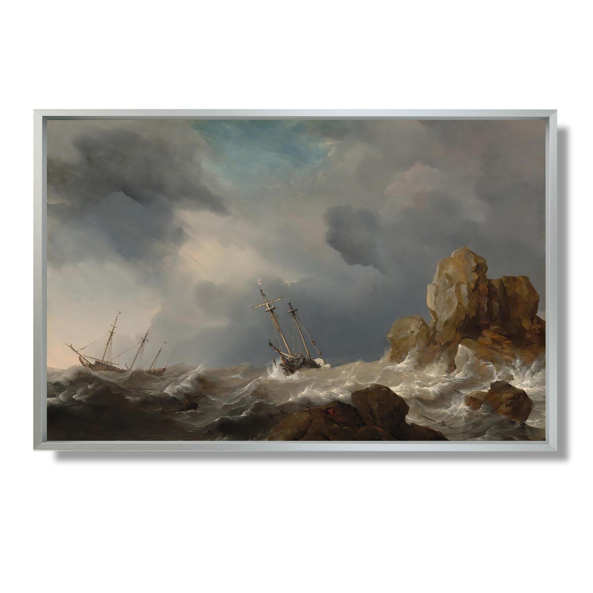 Ships in a Gale - Willem van de Velde the Younger - Reproduction Peinture