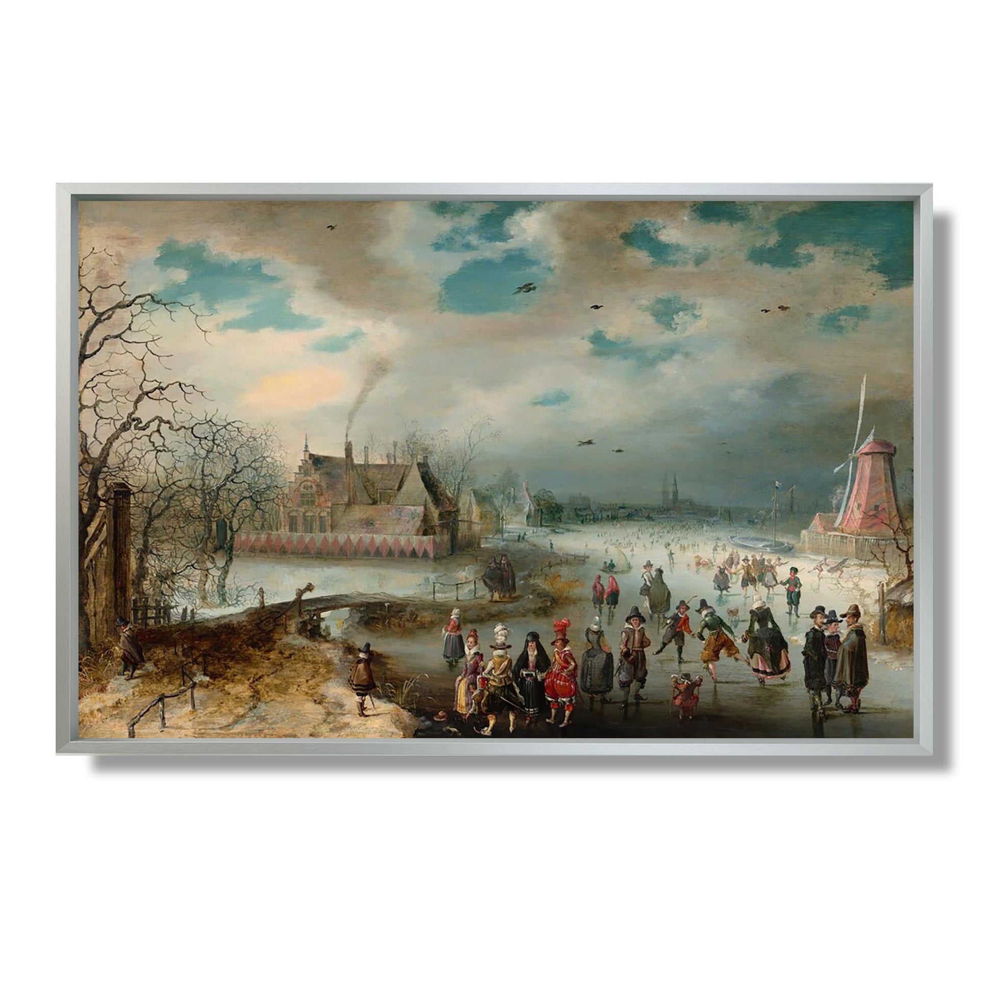 Skating on the Frozen Amstel River - Adam van Breen - Reproduction Peinture