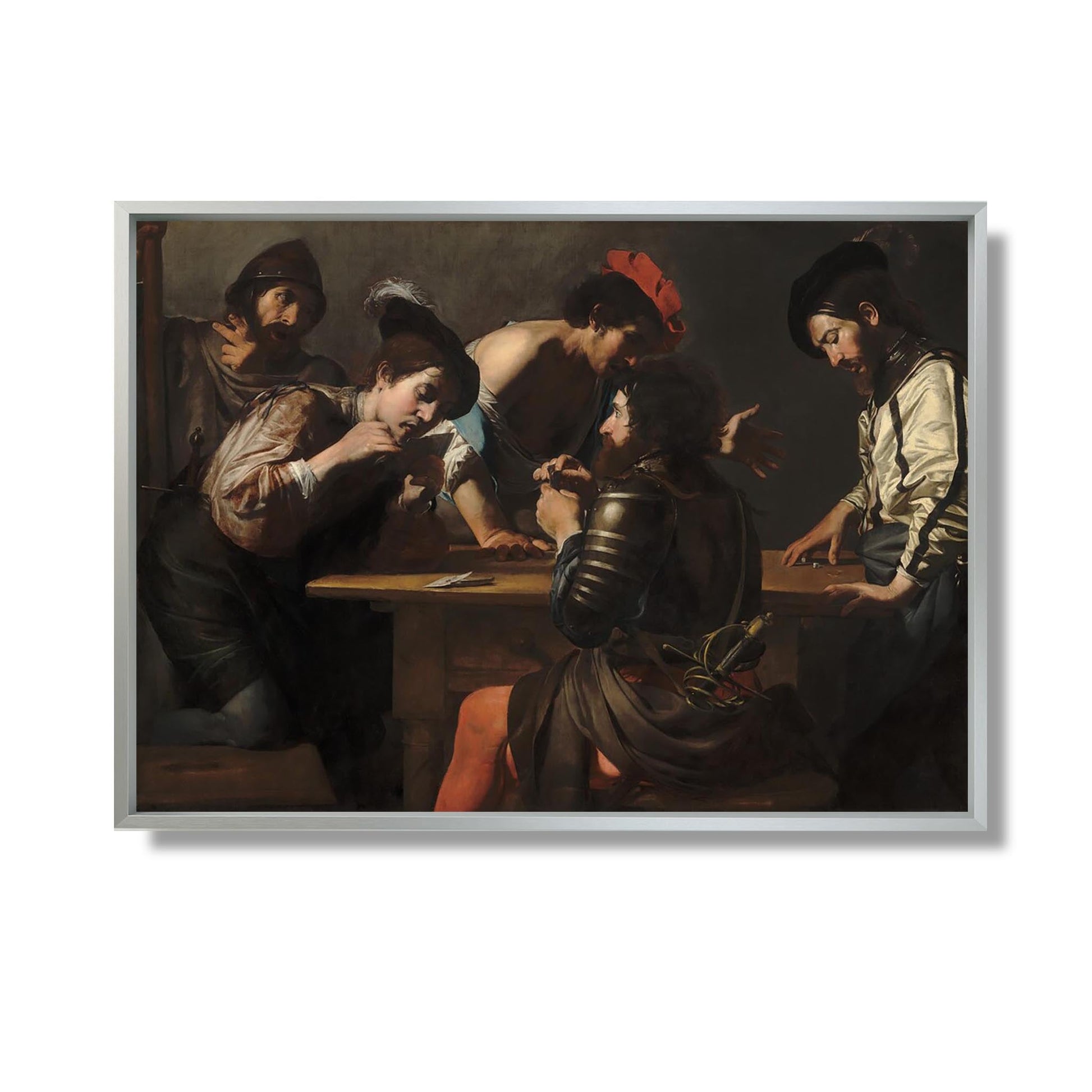 Soldats jouant aux cartes et aux dés (Les tricheurs) - Valentin de Boulogne - Reproduction Peinture
