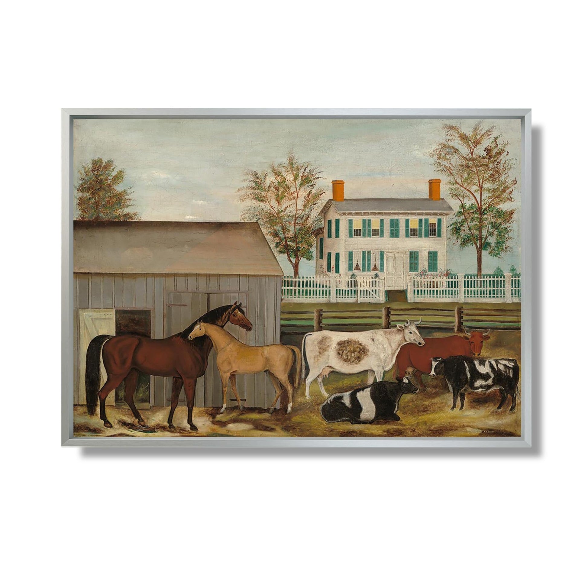 The Barnyard - Amzi Emmons Zeliff - Reproduction Peinture