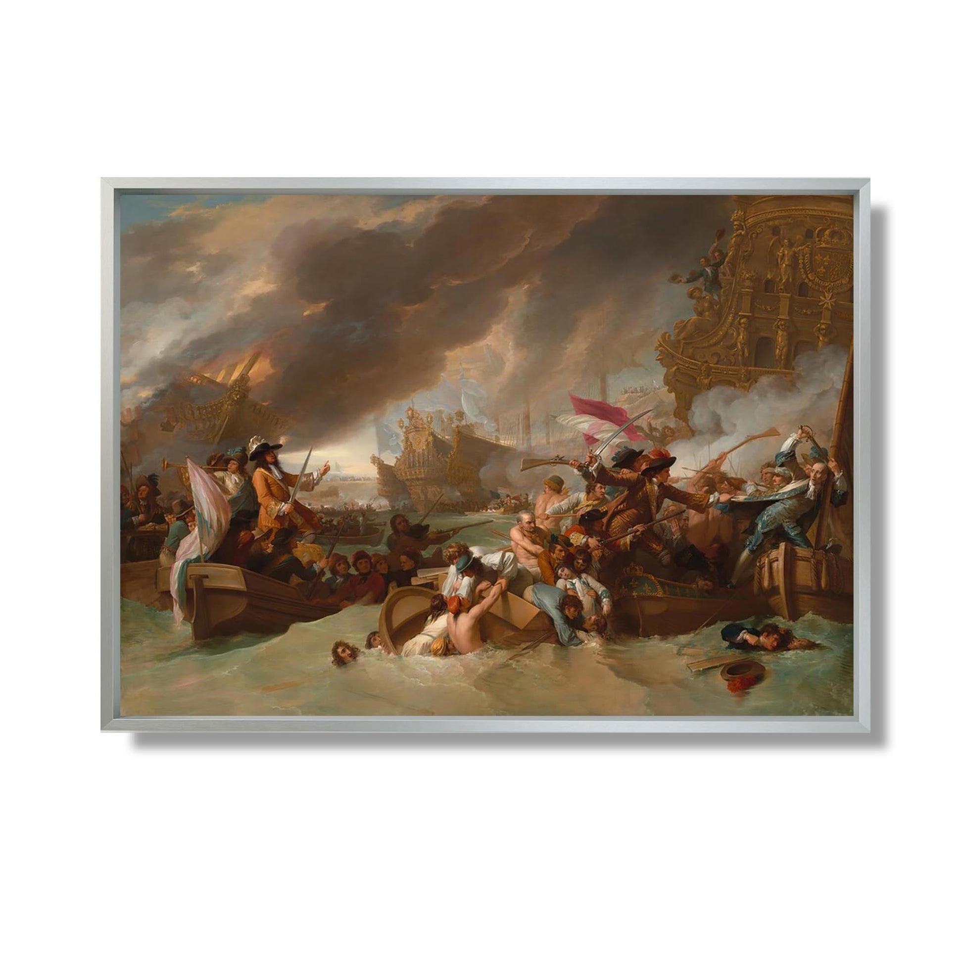 The Battle of La Hogue - Benjamin West - Reproduction Peinture