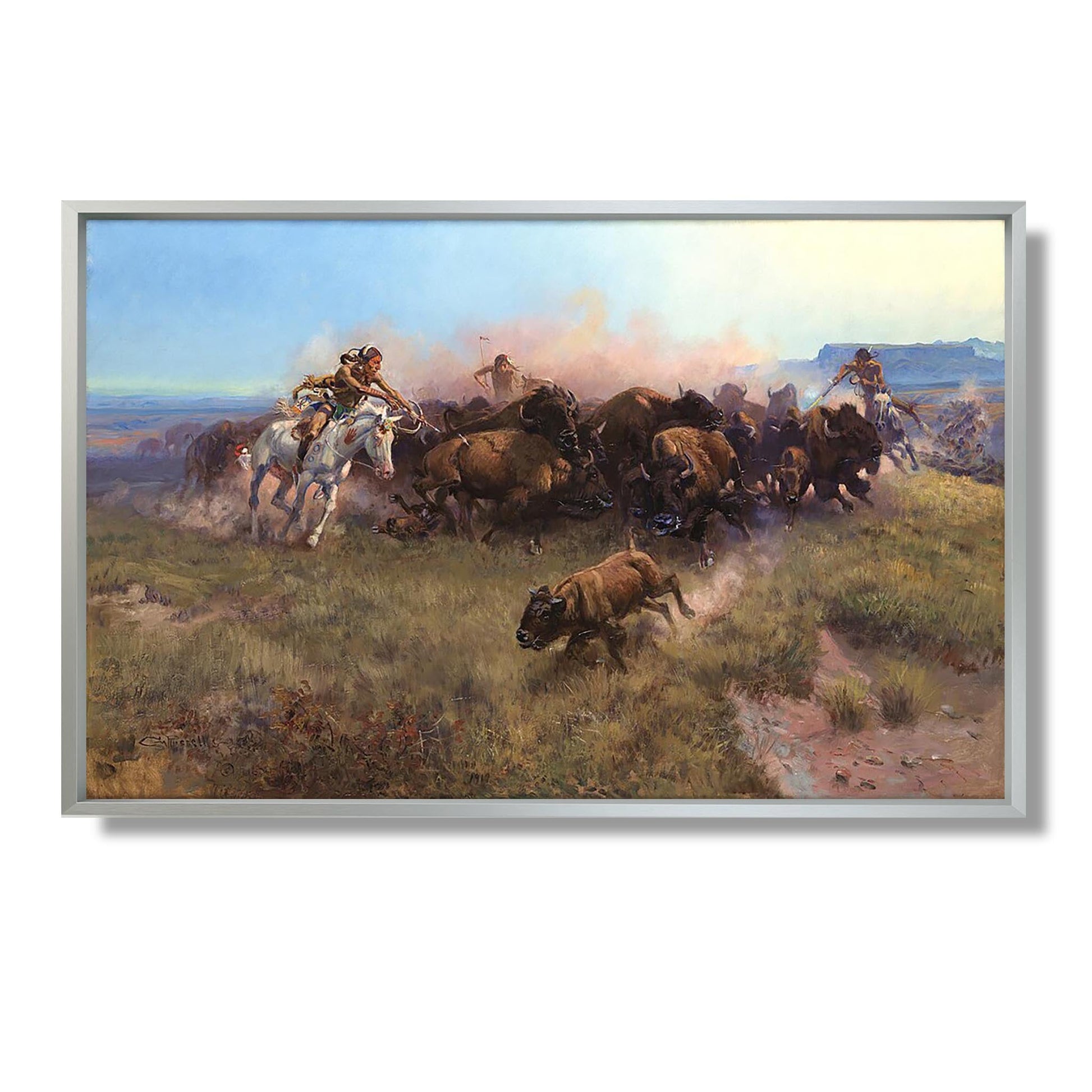 The Buffalo Hunt - No. 39 (1919) - Charles M. Russell - Reproduction Peinture