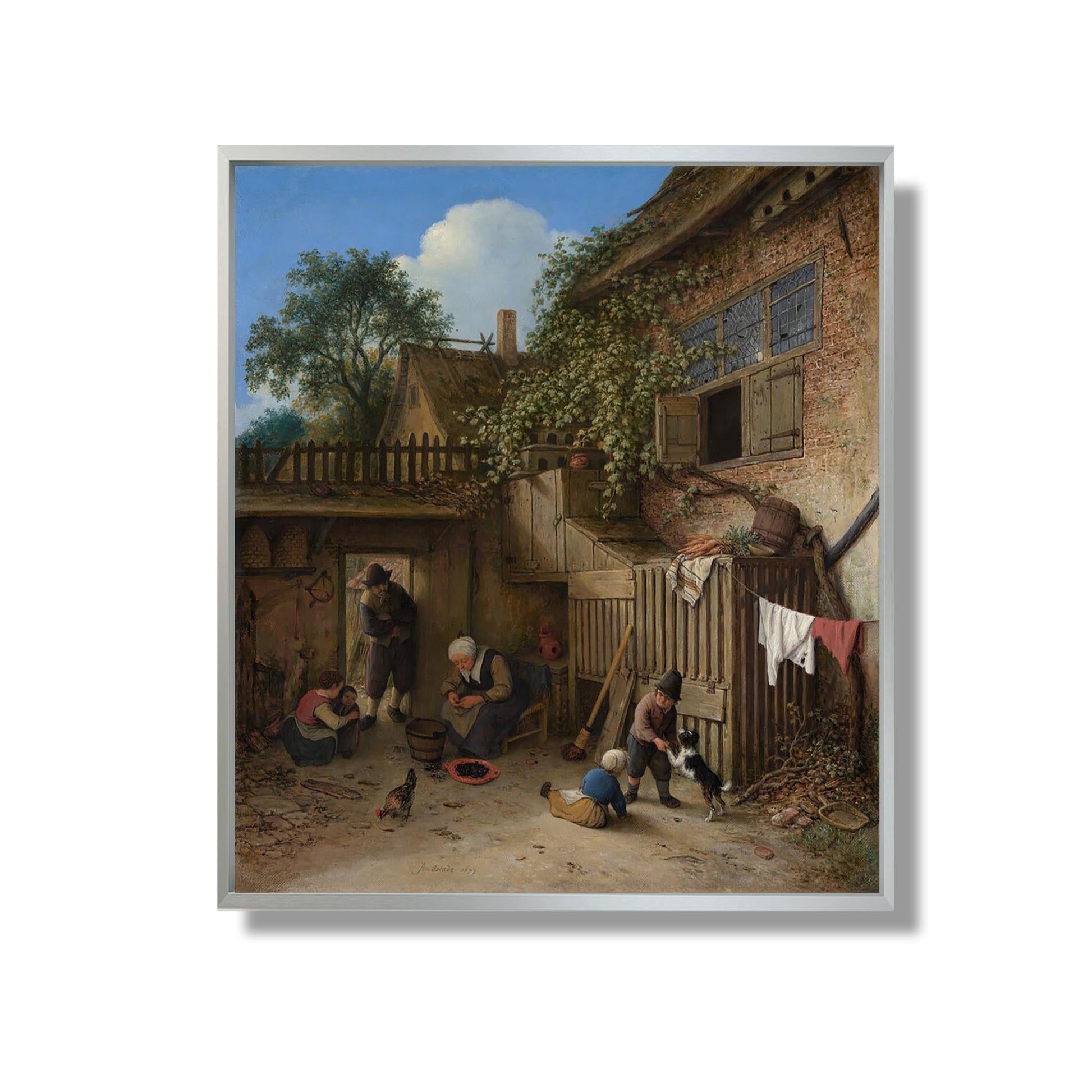 The Cottage Dooryard - Adriaen van Ostade - Reproduction Peinture